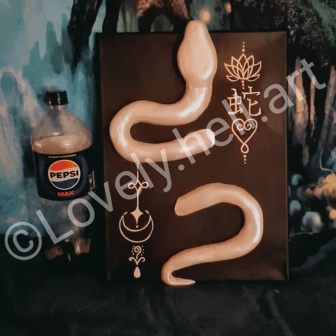 Unik tavla med 3D orm