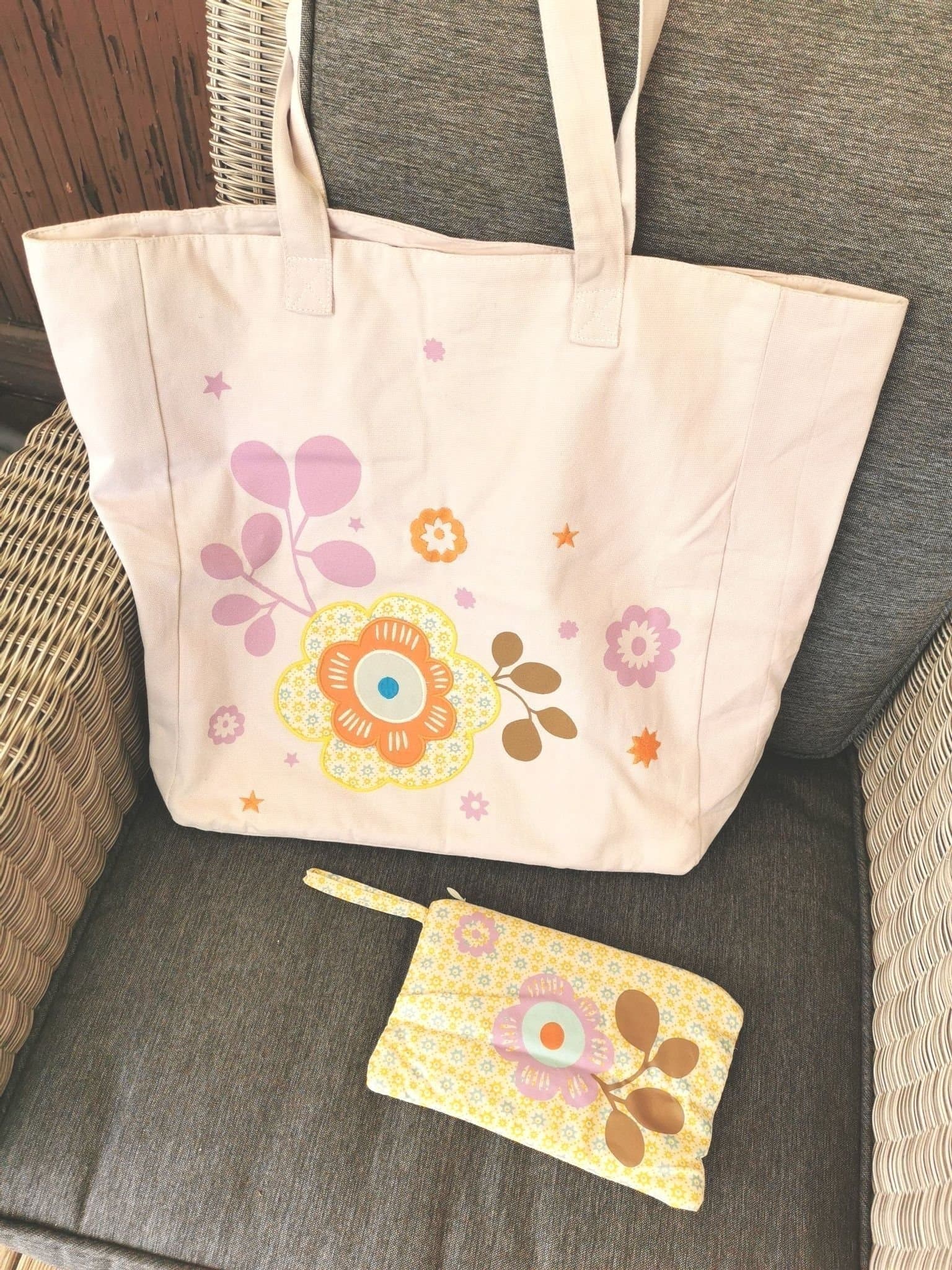 Vintage mini Labo Väska, Tygväska, Barn, Blommor