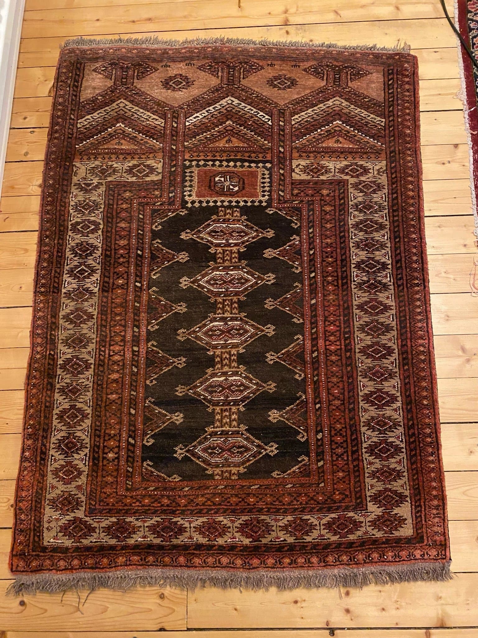 Afghan handknuten bönematta 87 X 125