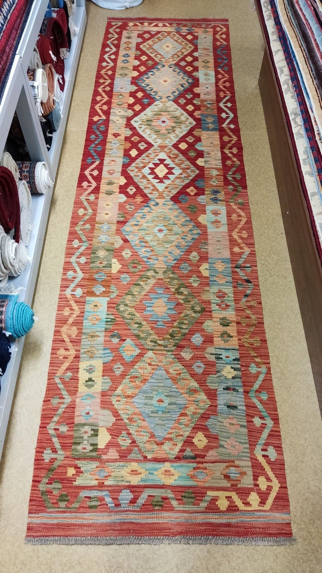 Autentisk klassisk handvävd Kelim 78 X 297 cm