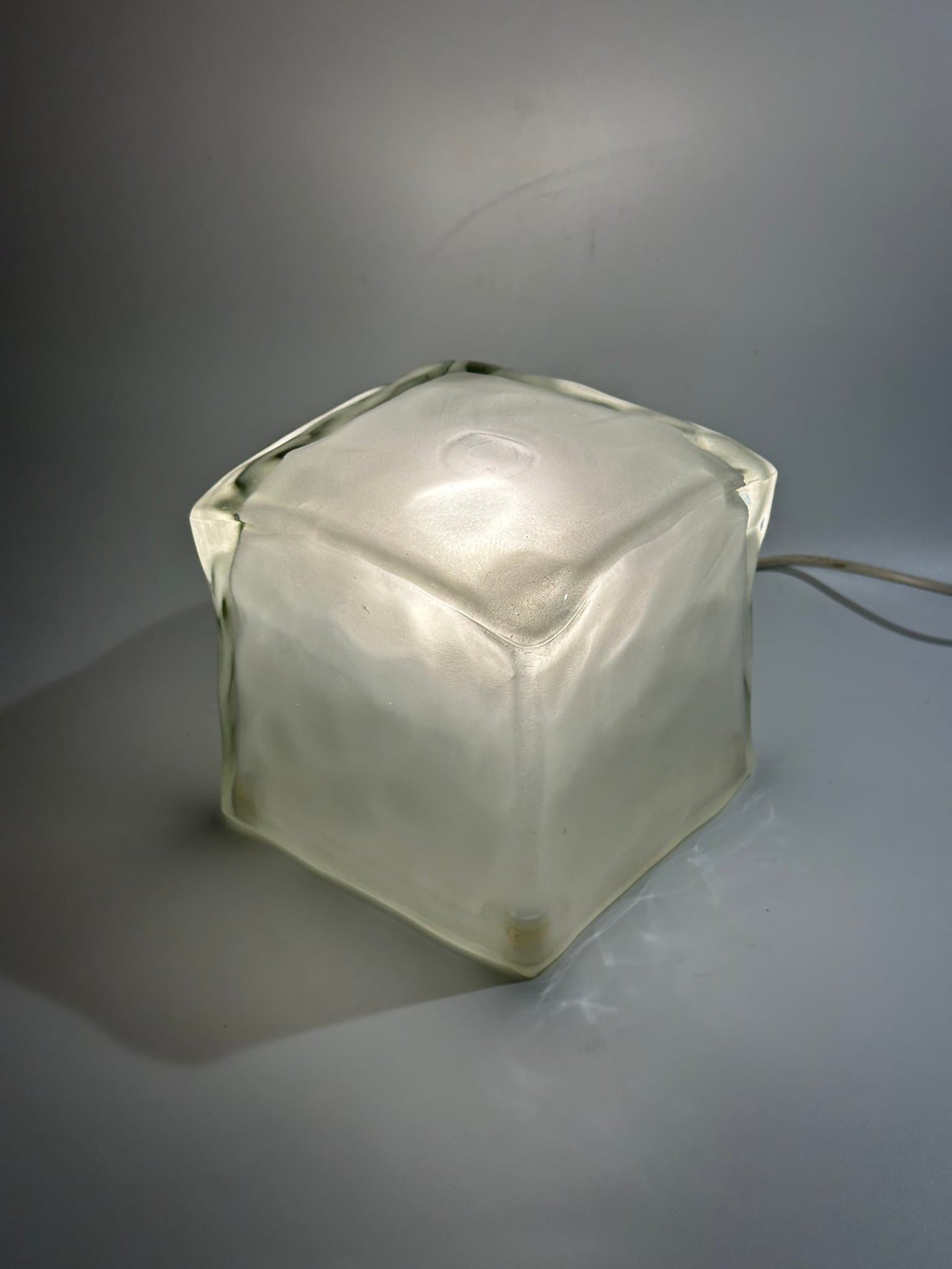 IKEA ”Iviken” Ice Cube Bordslampa i Glas 1990 - Super Skick!