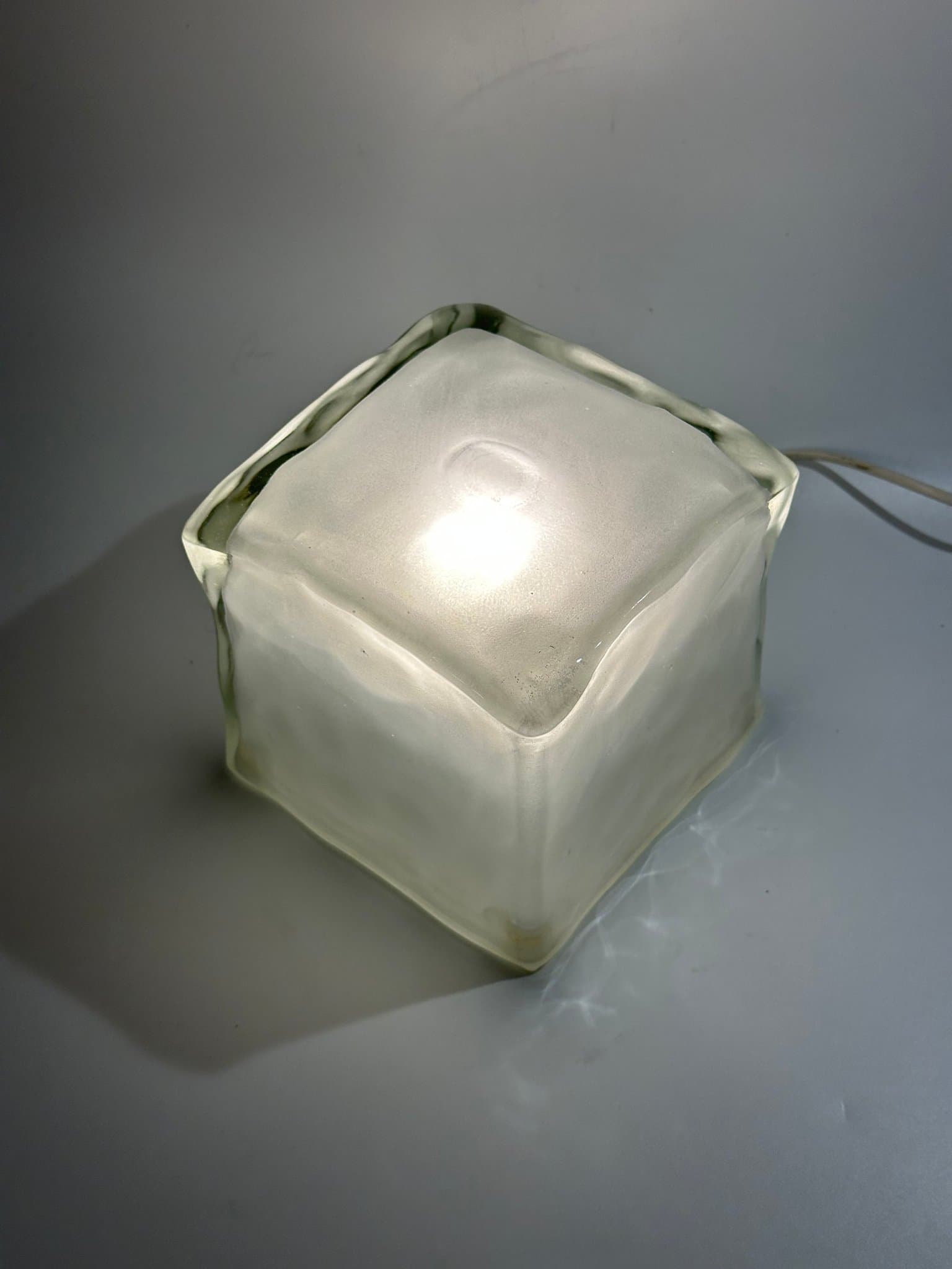 IKEA ”Iviken” Ice Cube Bordslampa i Glas 1990 - Super Skick!