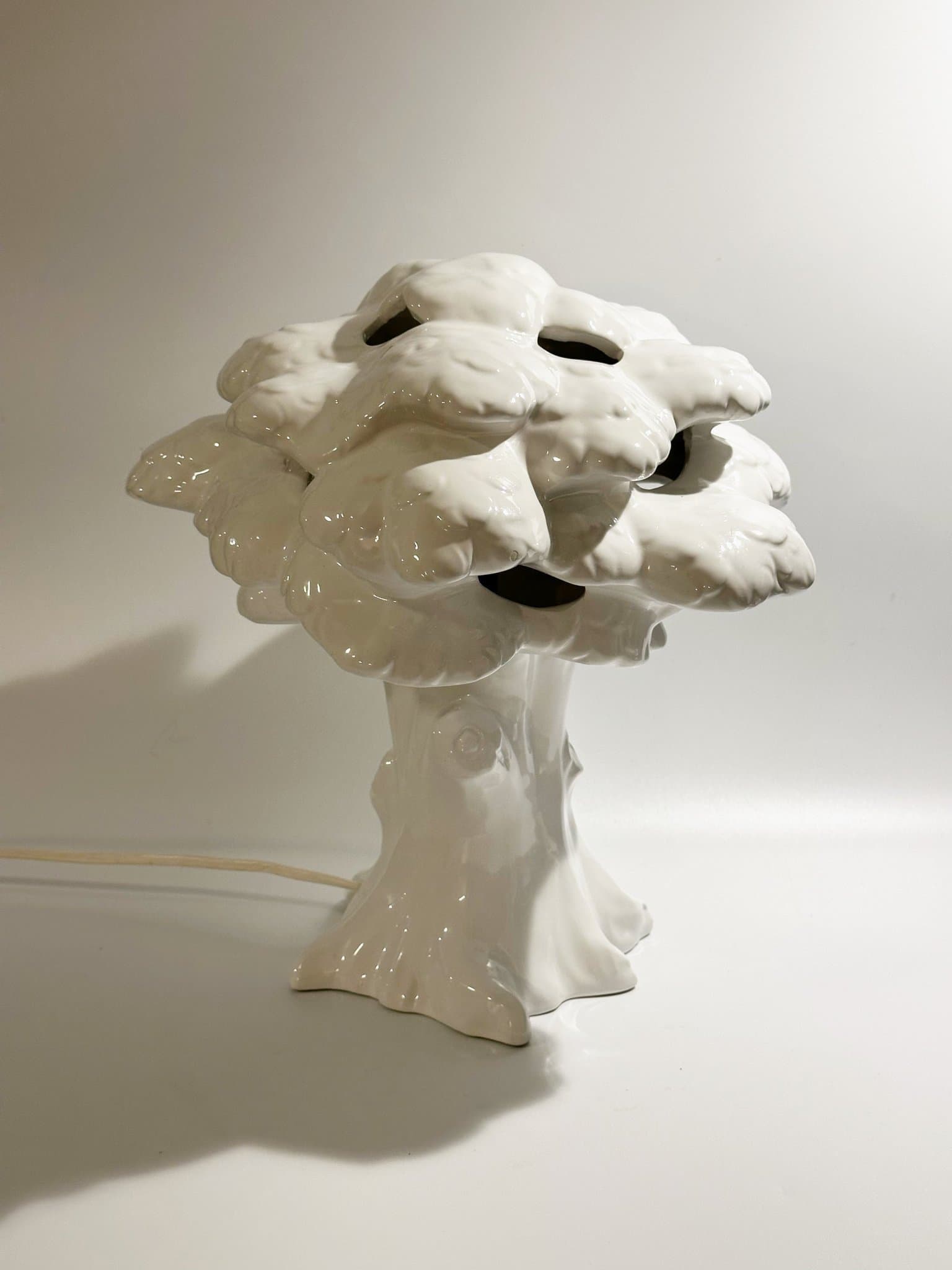 Porslin Bordslampa i form av ett Träd - Italien 1900tal - Super Skick!