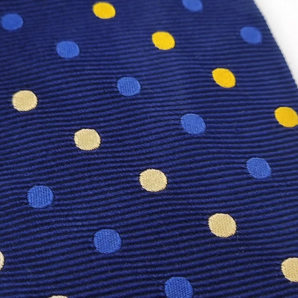 Charles Tyrwhitt Blå Slips Silke Siden Silk Sidenslips Polkadot Prickig