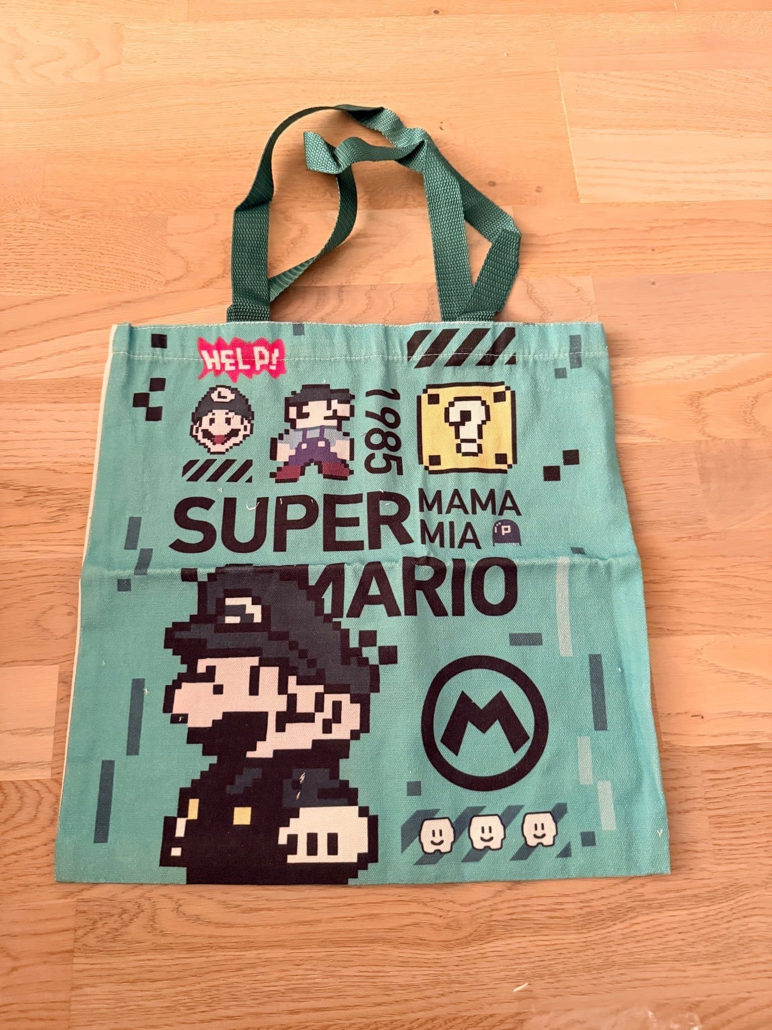 Vit tygväska Super Mario