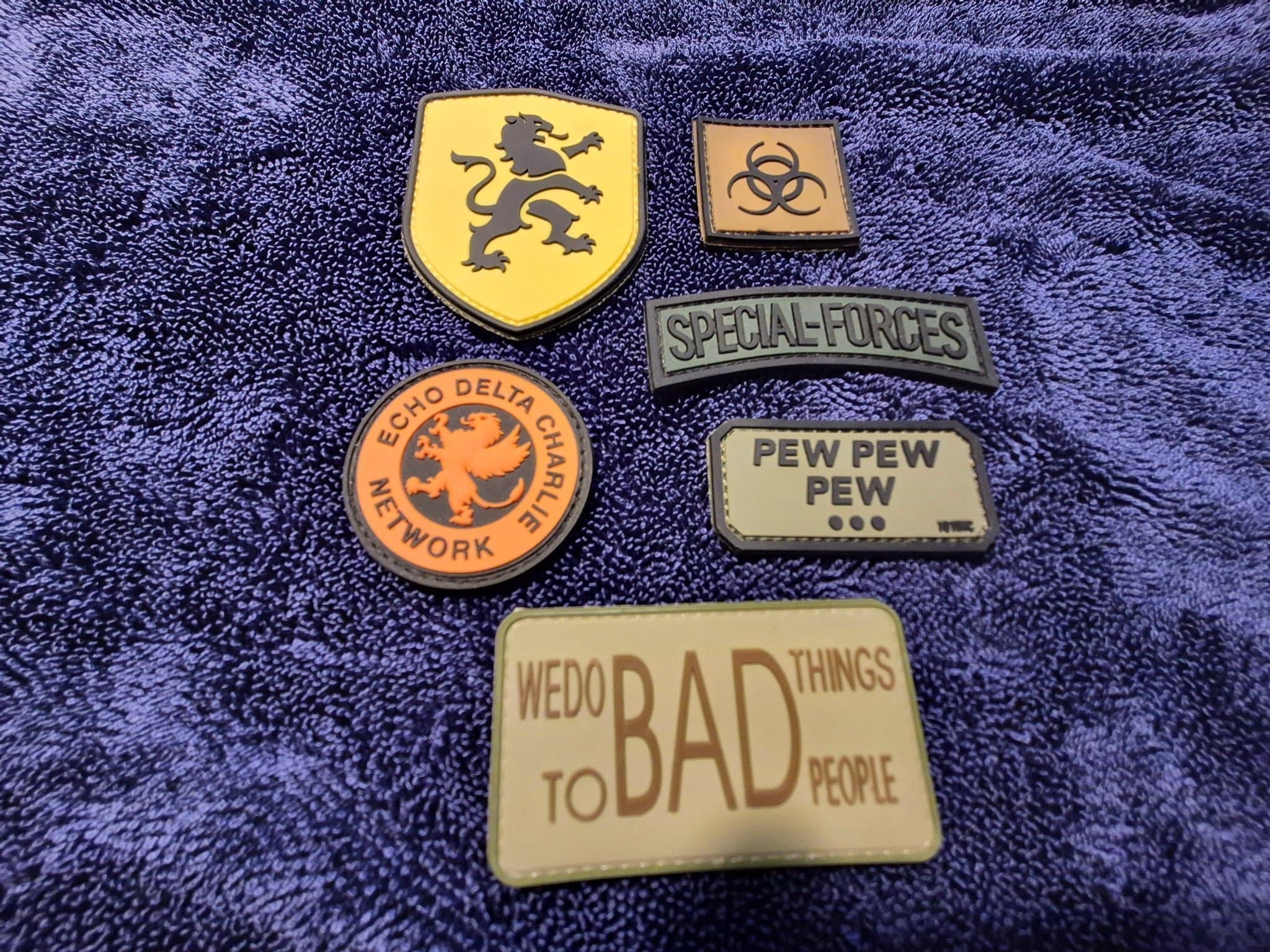 Tygmärken - patches, velcro Set med 7 st