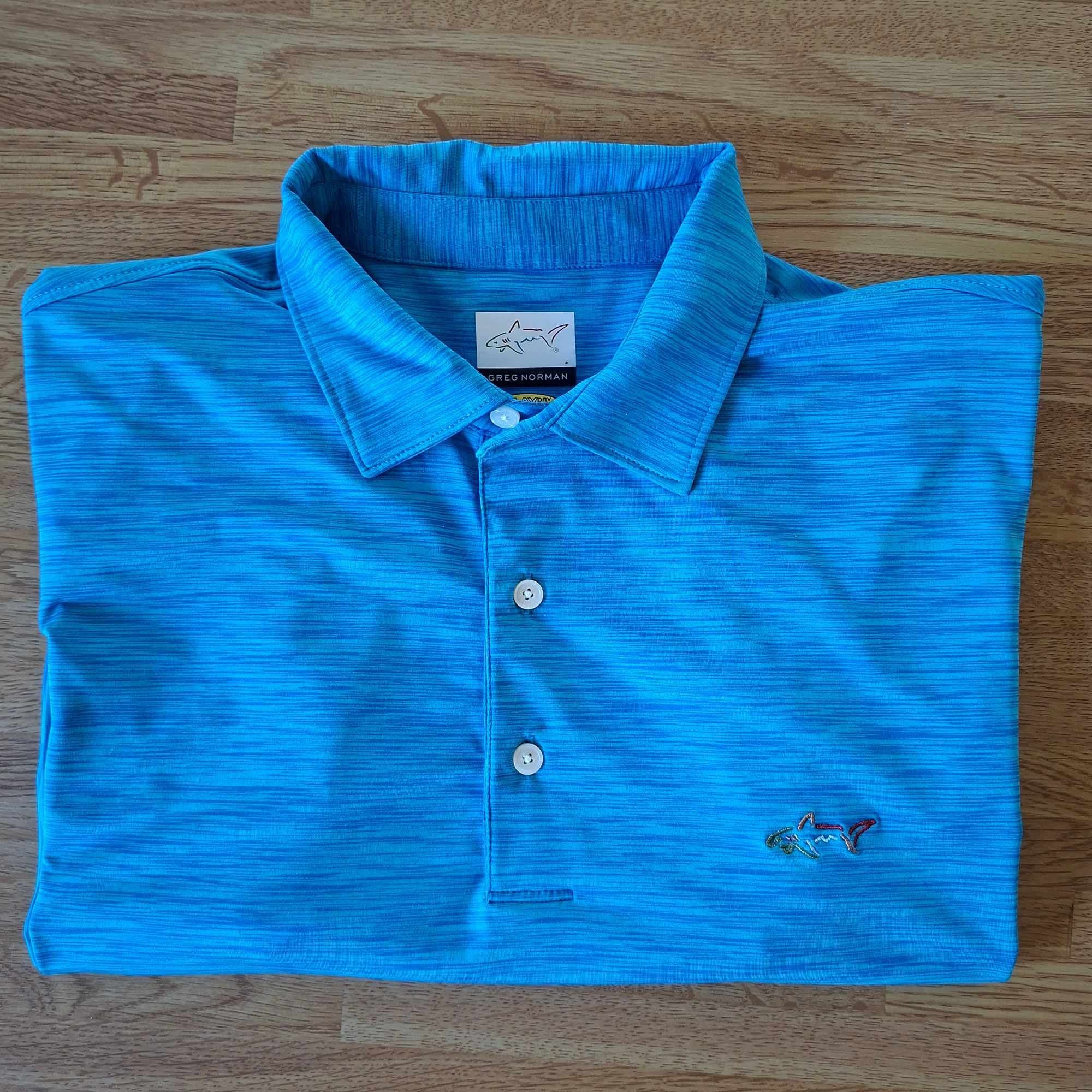 GREG NORMAN Play Dry Golfpiké | Stl M | Turkos Melerad | Toppskick!