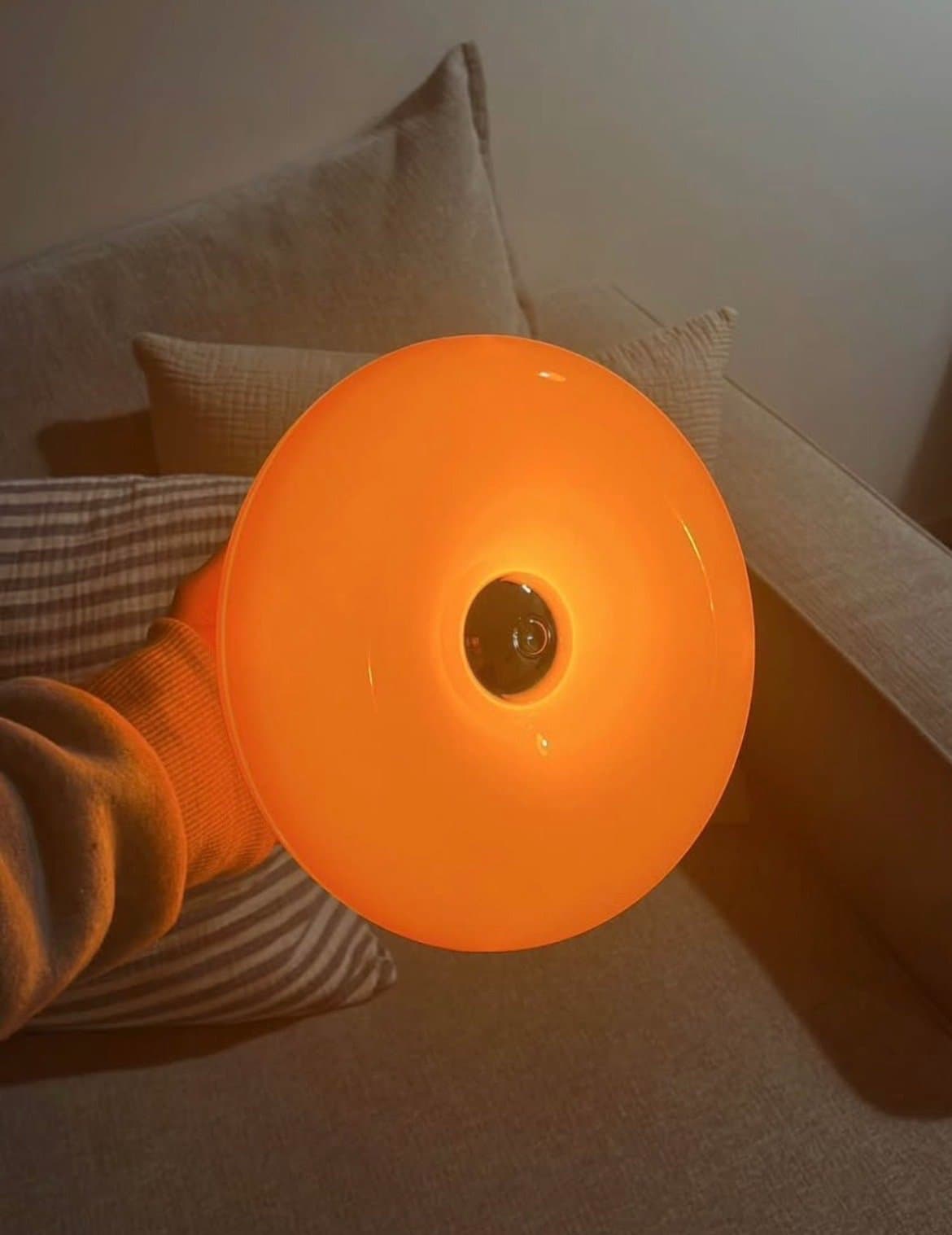 Nordisk Bordslampa vägglampa orange - Vintage design Bauhaus Donut design