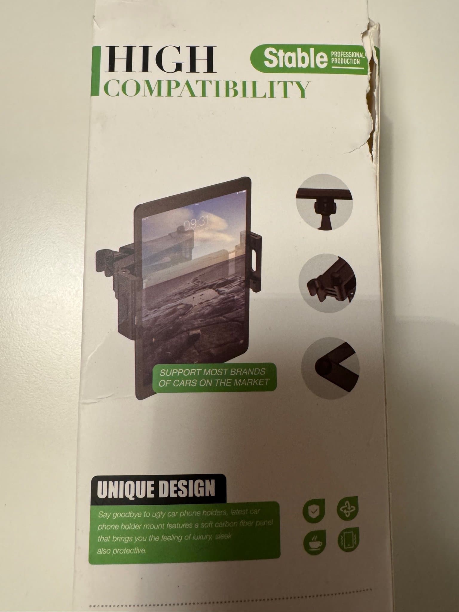 Universal bilhållare för surfplatta till nackstöd