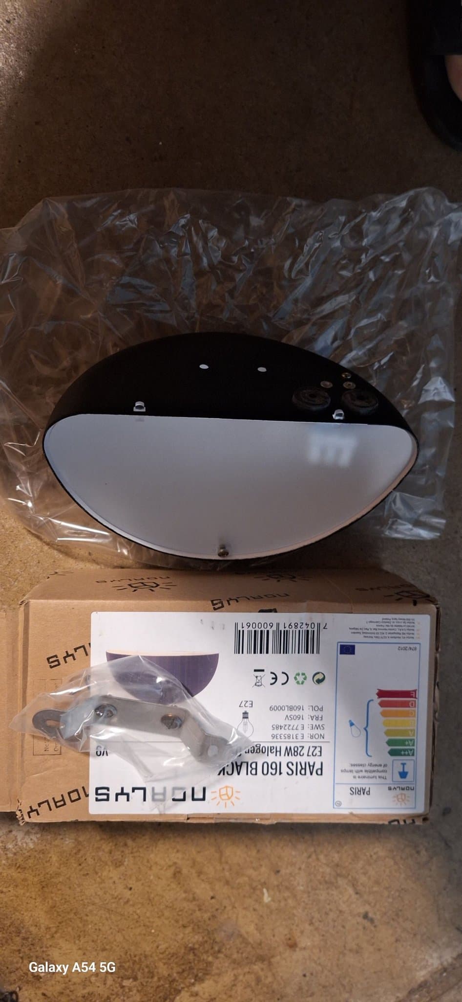 Norlys Paris 160 Svart Vägglampa E27