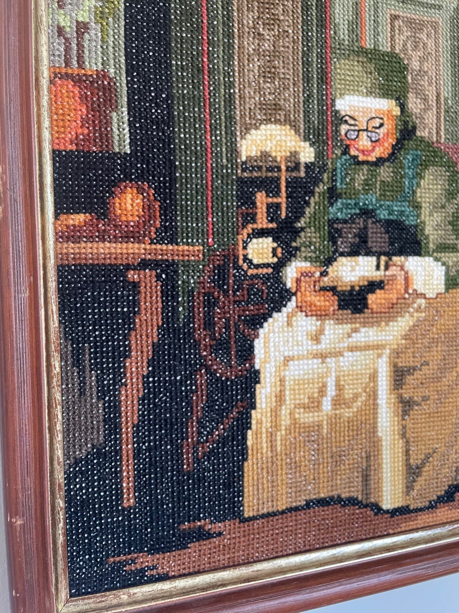 Handbroderad Tavla vintage