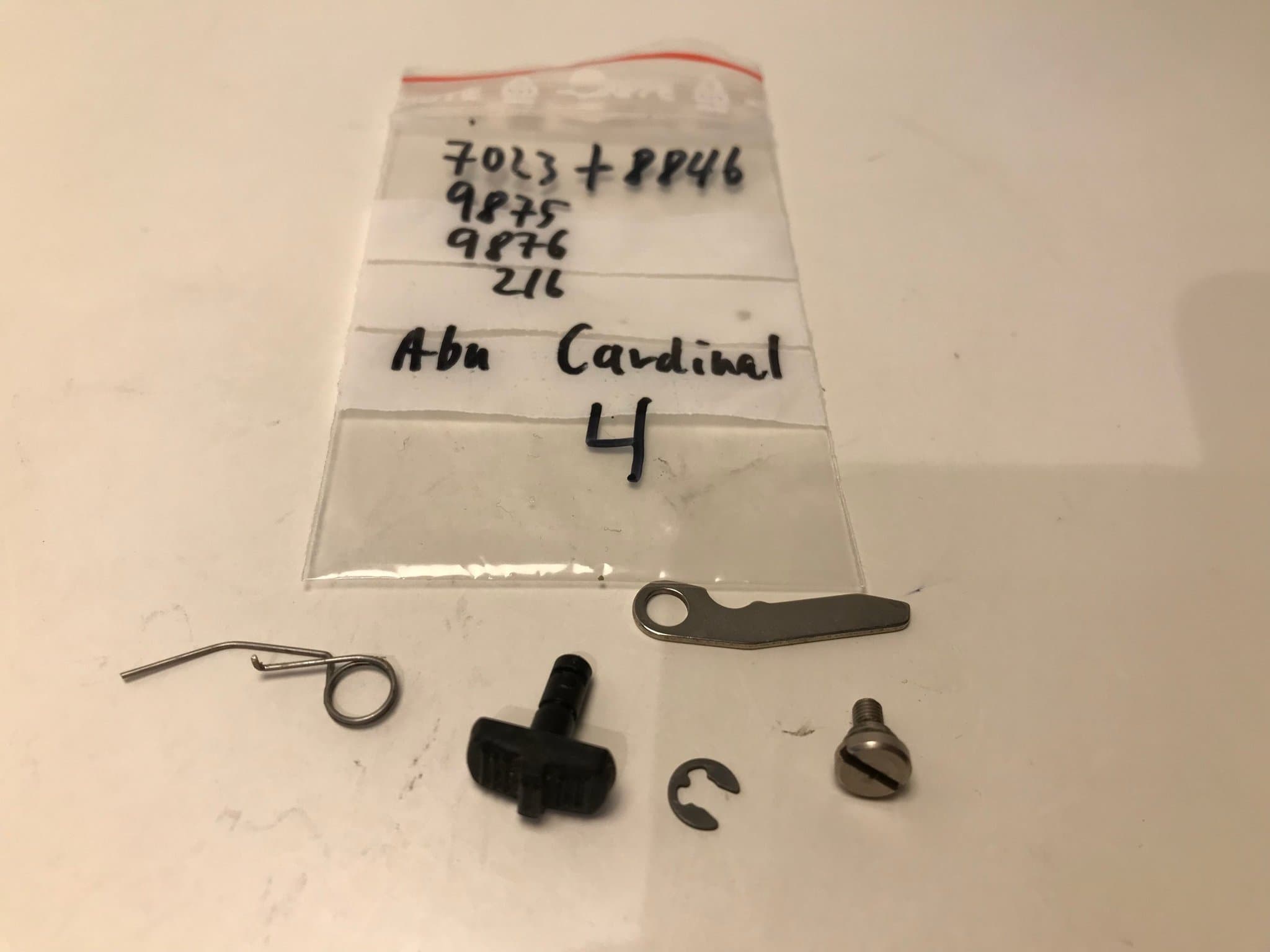 reservdelar Abu Cardinal 4, här: 7023,8846,9875,9876,216 repairkit antiv reverse