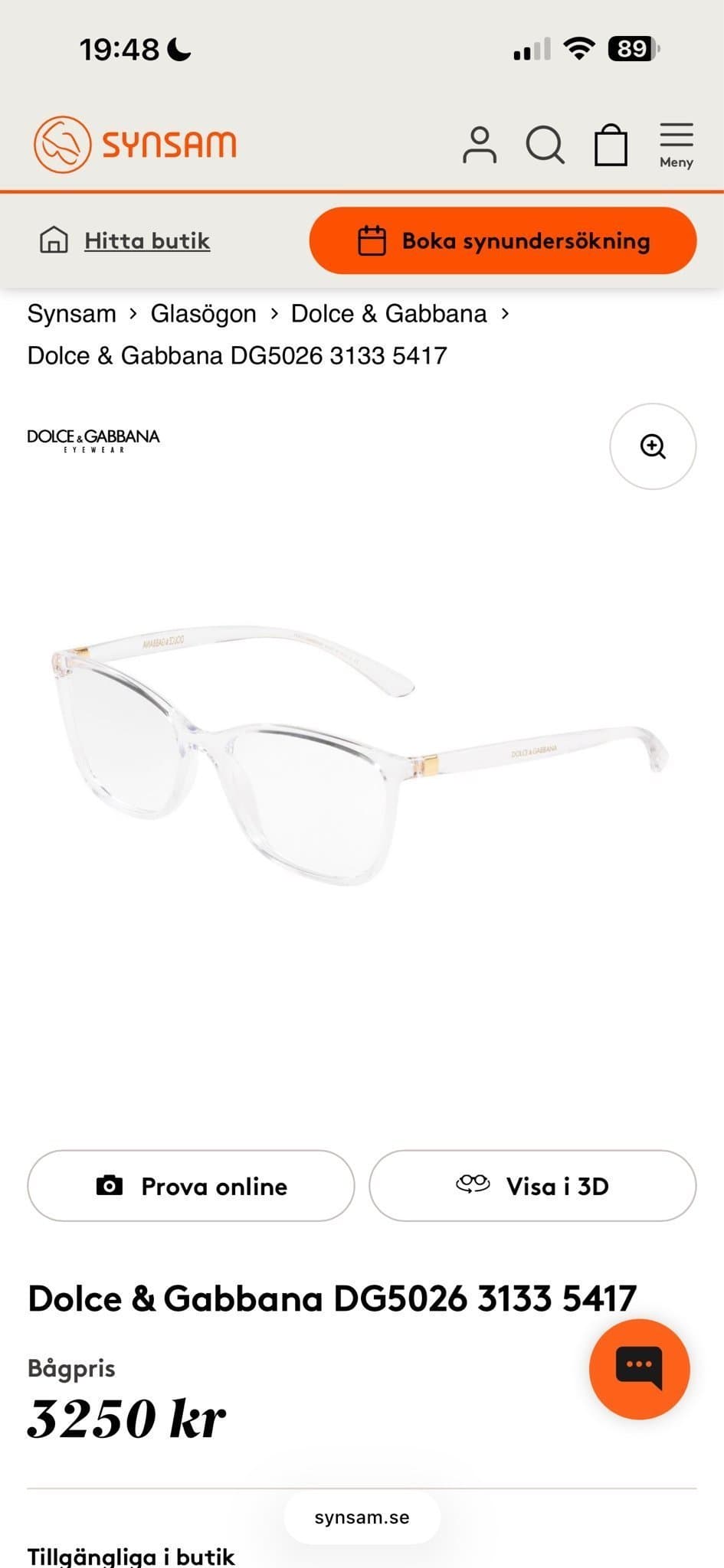 Dolce & Gabbana DG5026 3133 5417 glasögon