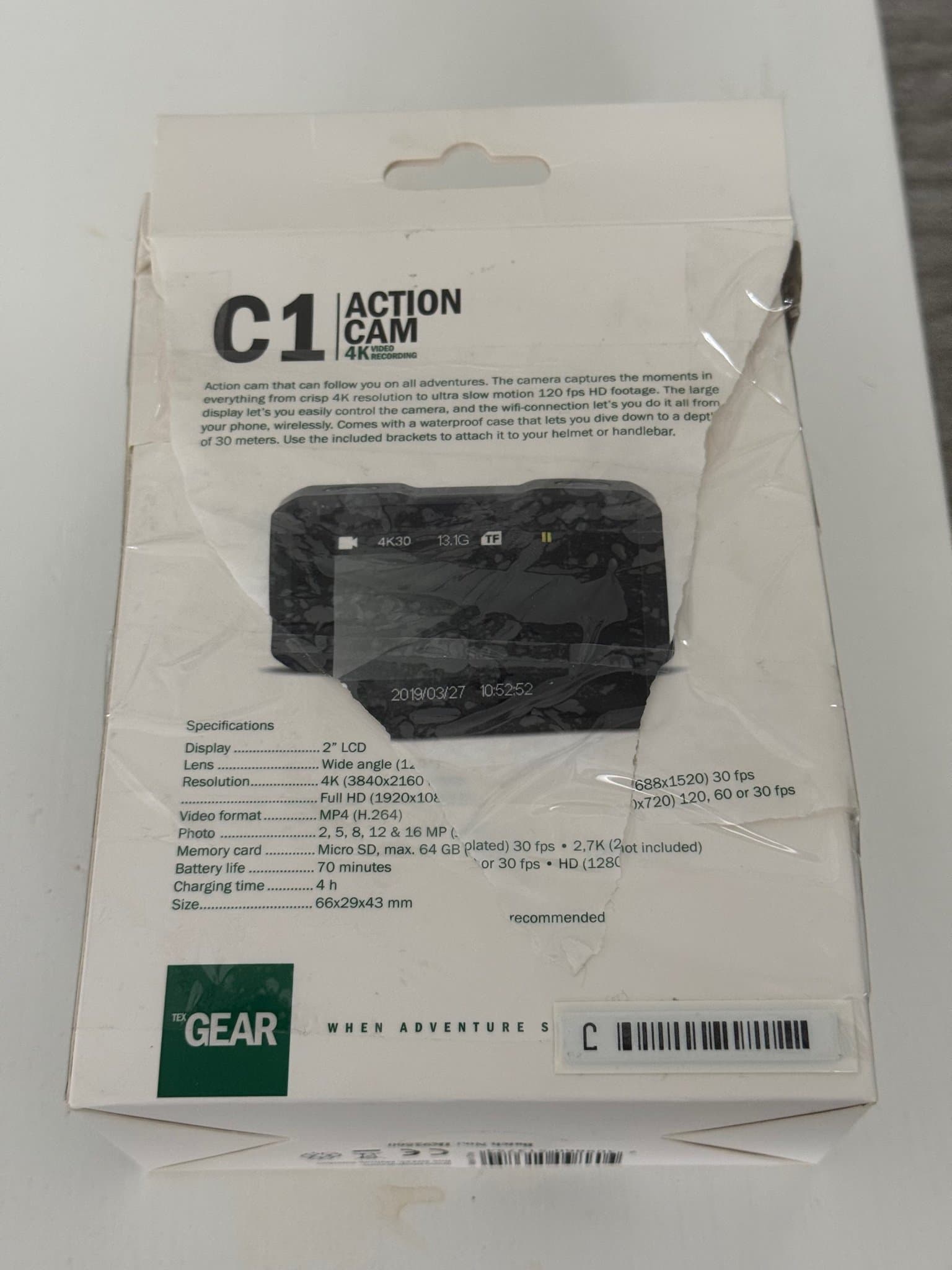 Actionkamera 4K med 32 GB minneskort