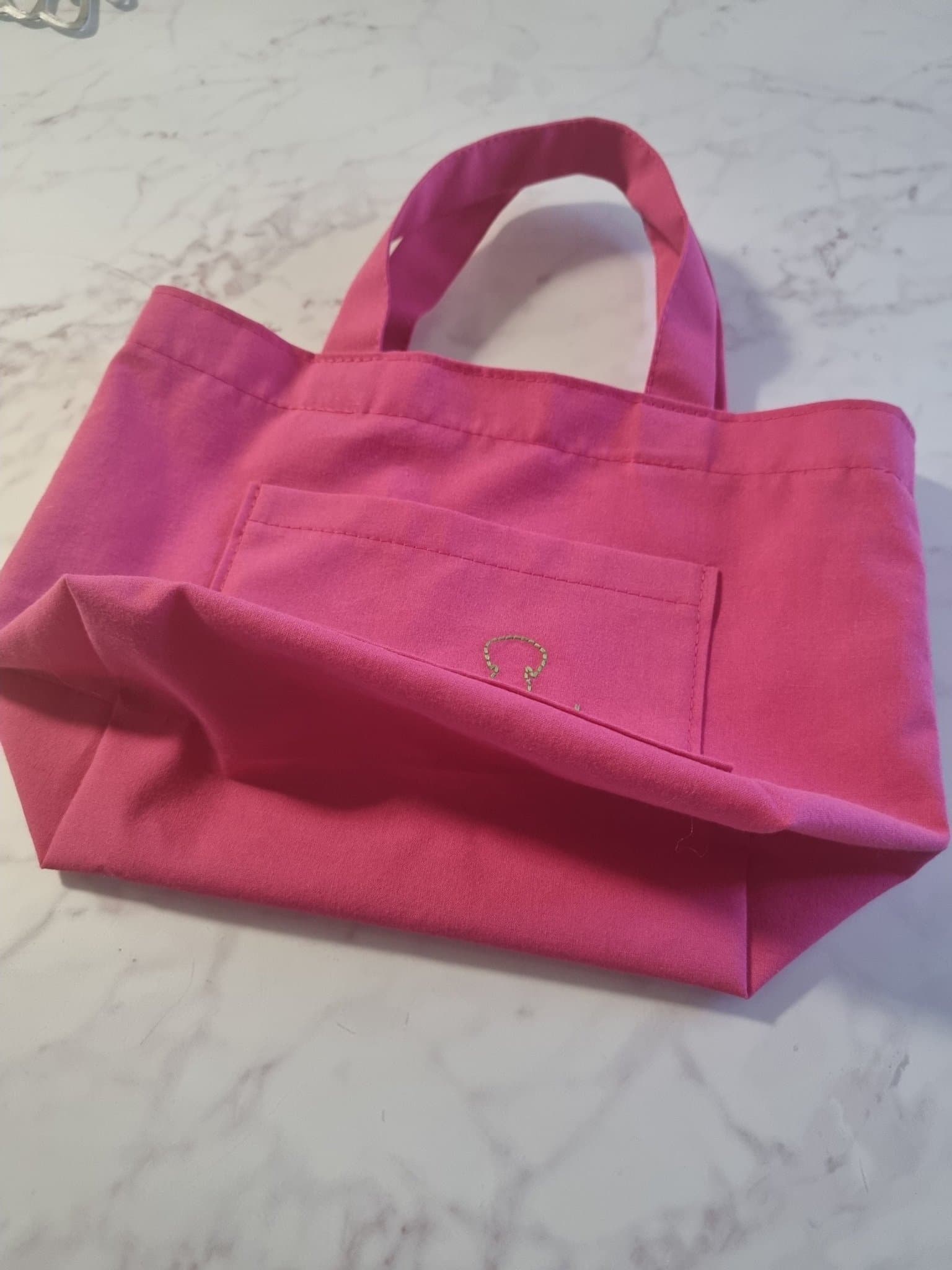 Mini tygkasse rosa hund