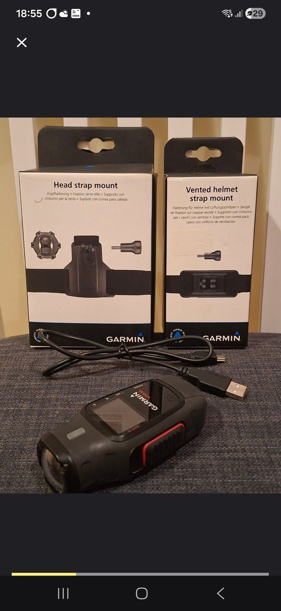 Actionkamera Garmin Virb med tillbehör