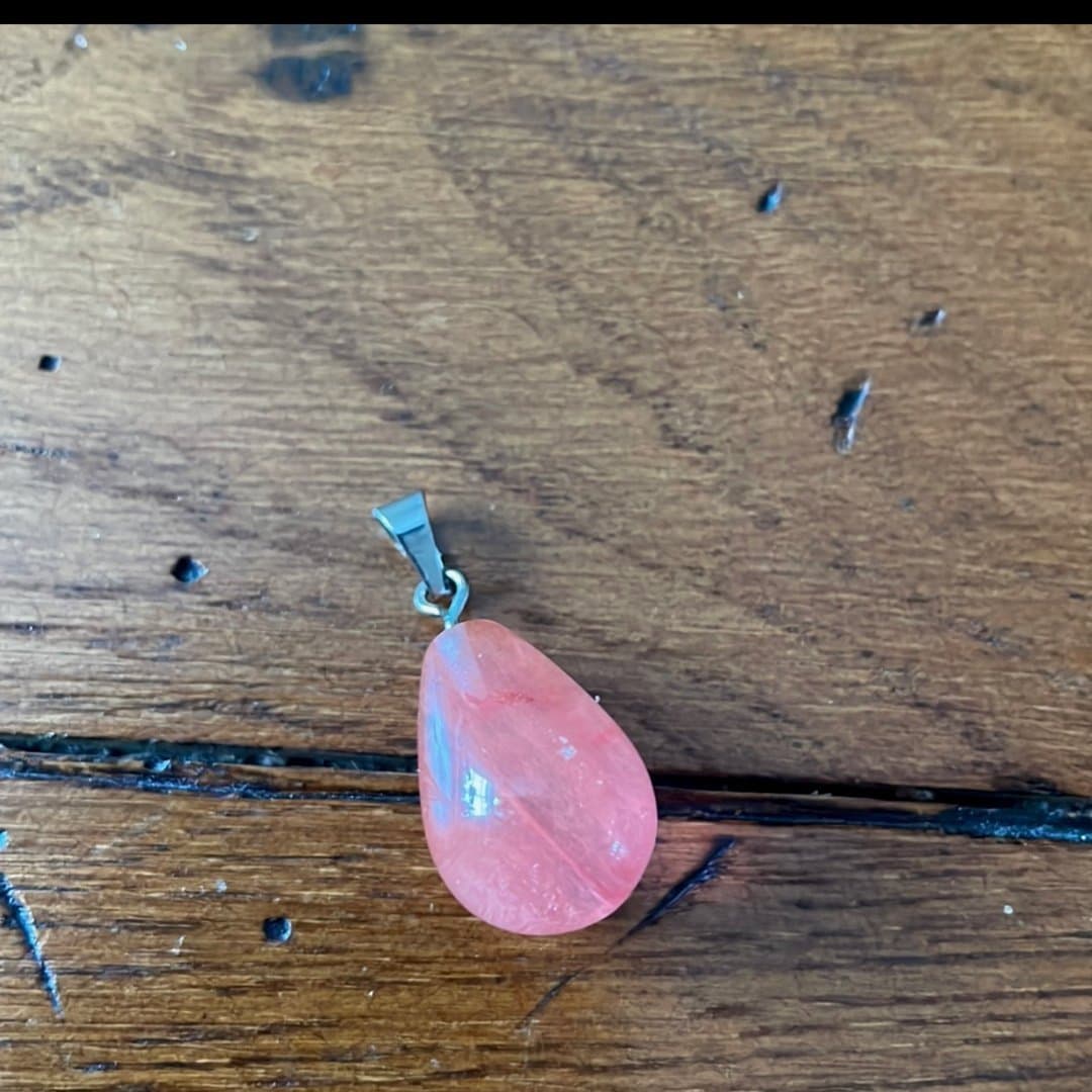 Berlock/halsbandshänge, ädelsten 20 mm