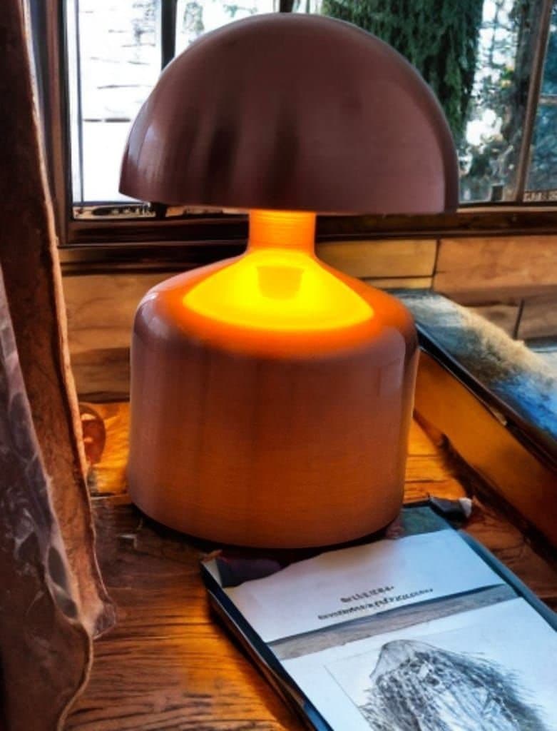 Brons LED Svamplampa – Pekstyrd Bordslampa 3 Ljuslägen