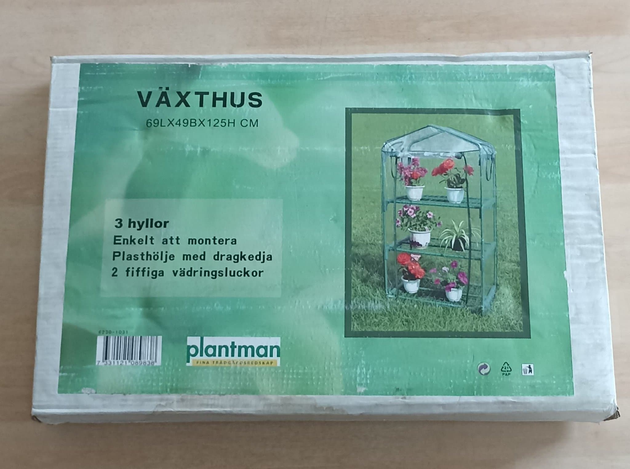 Växthus 69Lx49Bx125H cm