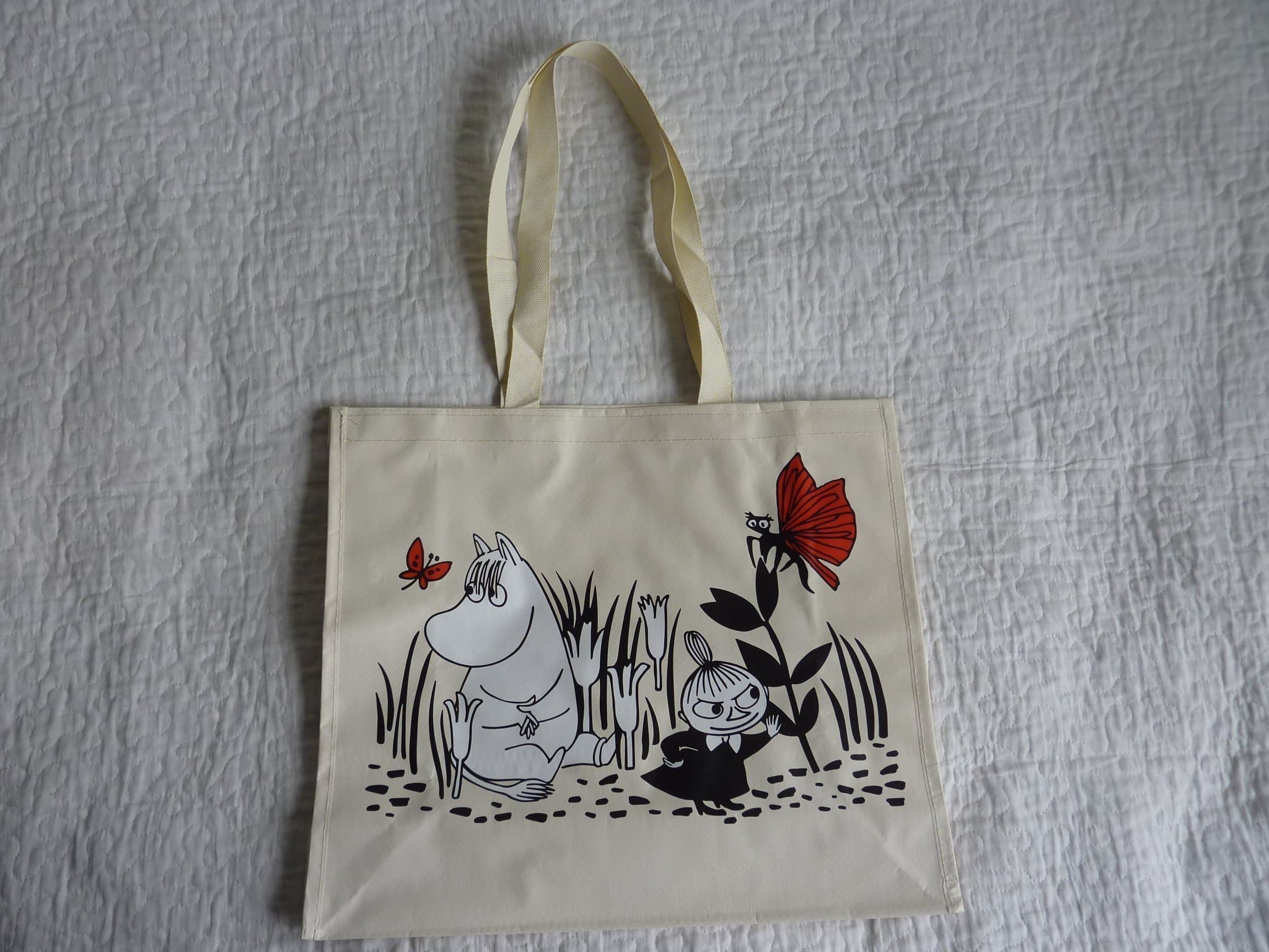 Mumin, beige väska Snorkfröken och Lilla My, Ny