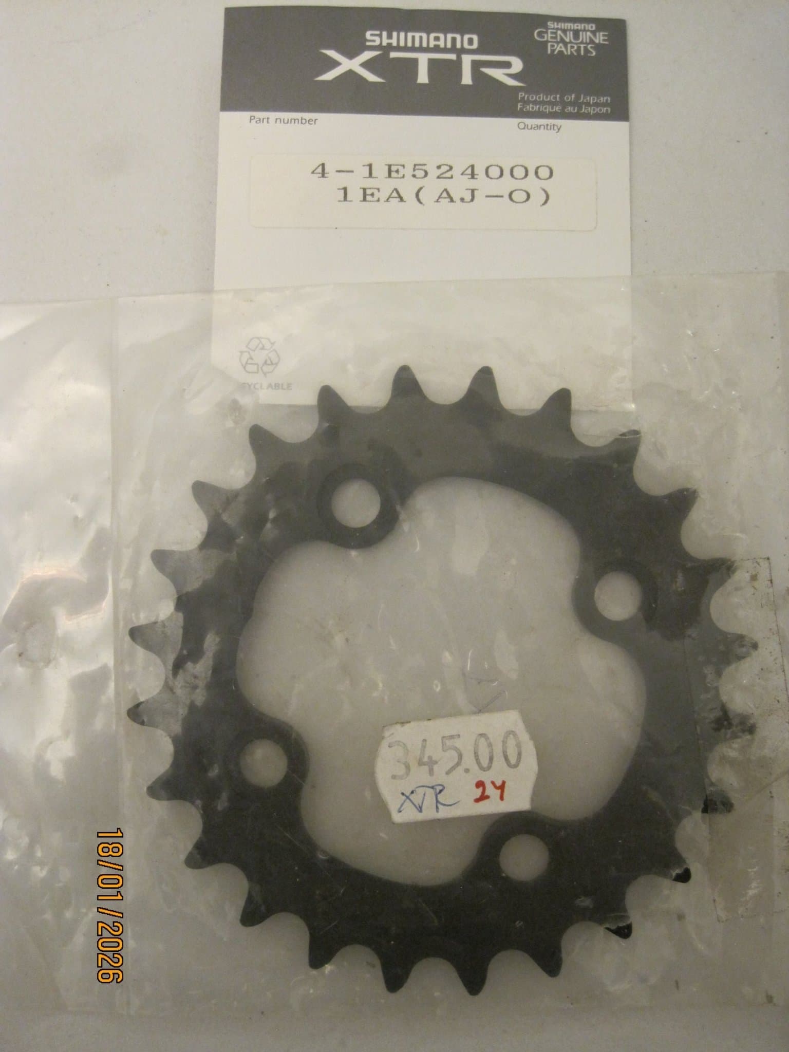 NOS Shimano XTR drev Kedjehjul Chainring 4-1E524000