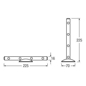 VÄGGLAMPA LEDVANCE LEDSTIXX PORTABEL BATTERIDRIVEN SILVER