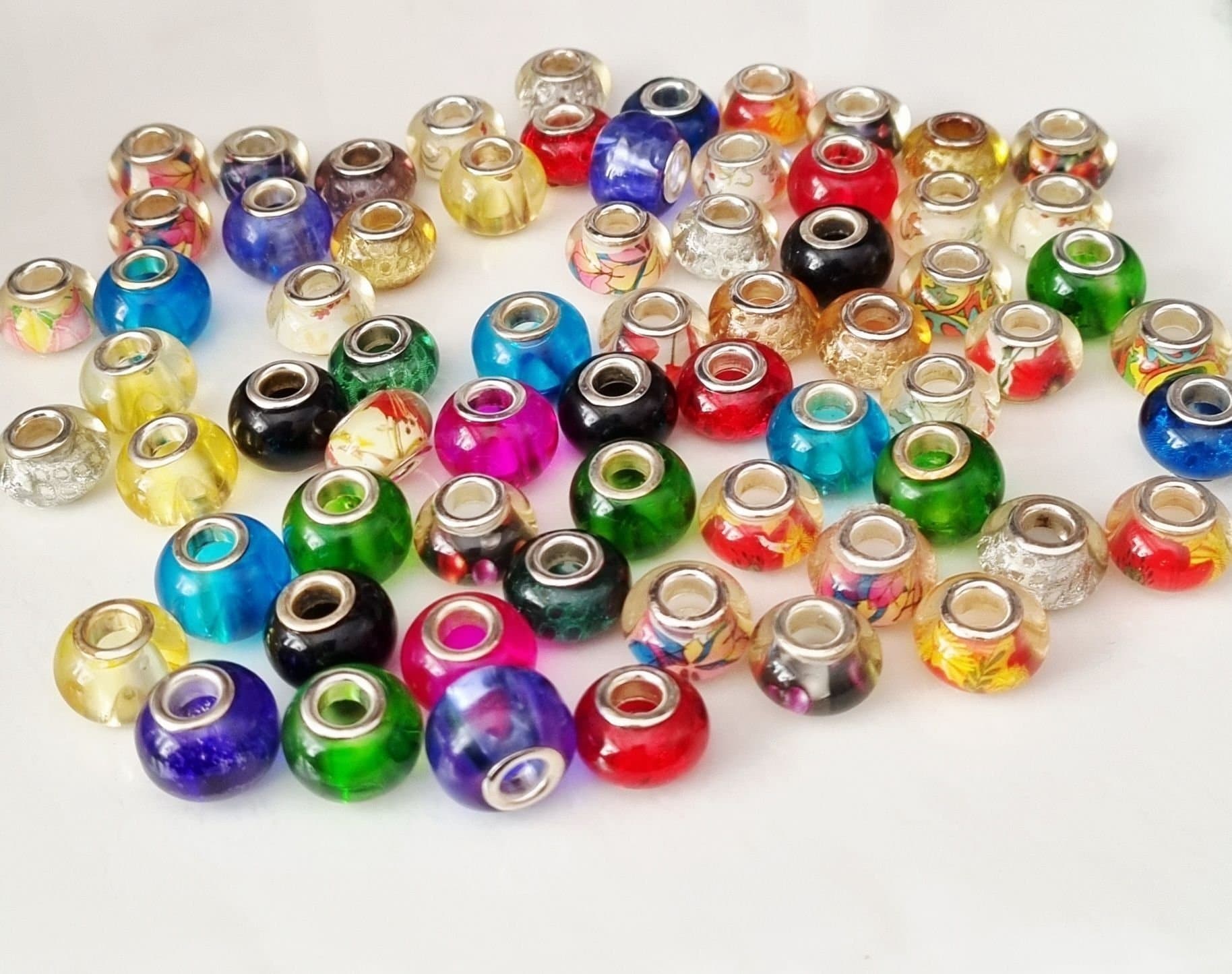 Pärlor med stora hål - 66st