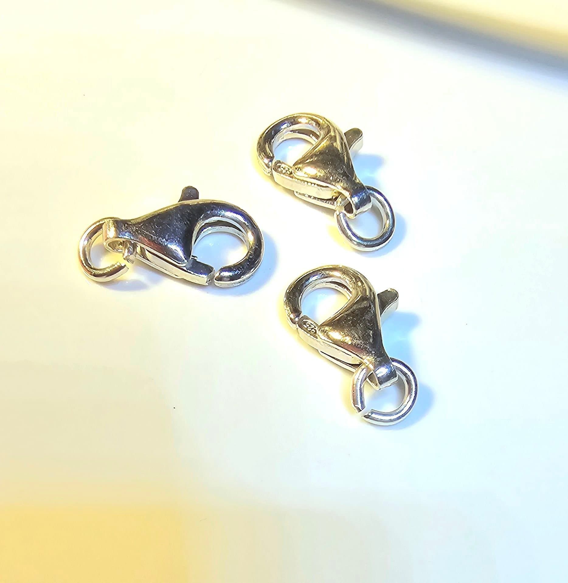 3 st silverlås, sterling silver 925, karbinlås