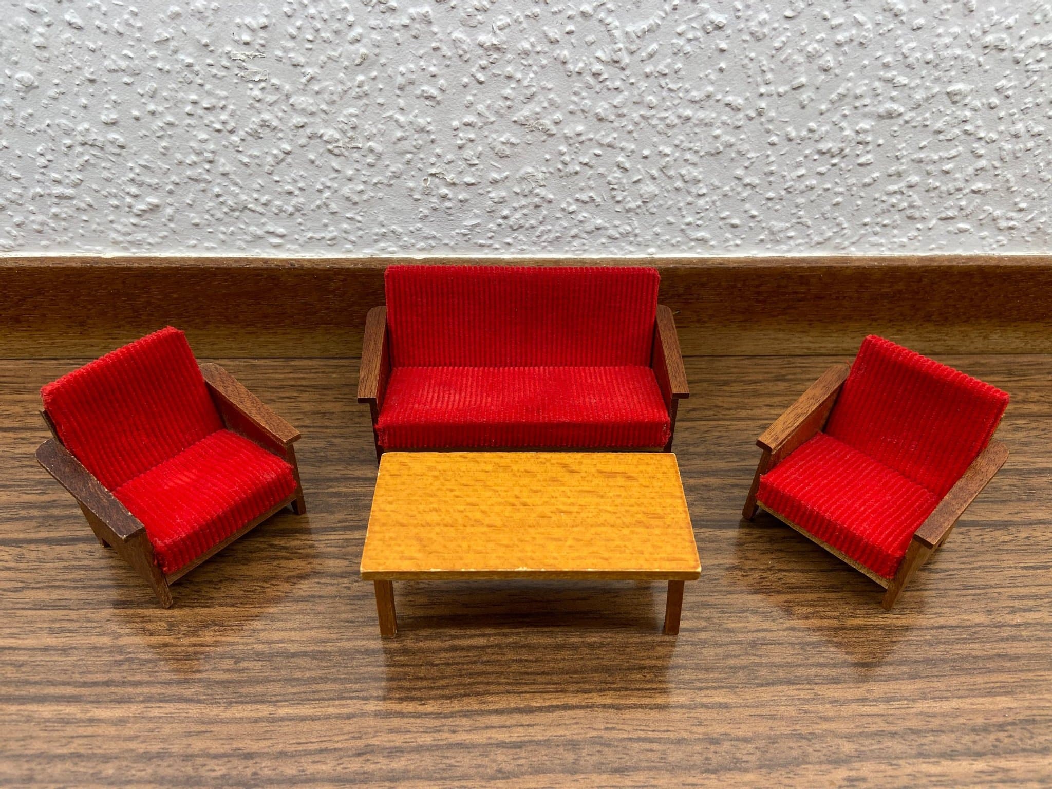 Lundby - Soffgrupp - Teak - Soffbord - Dockskåp