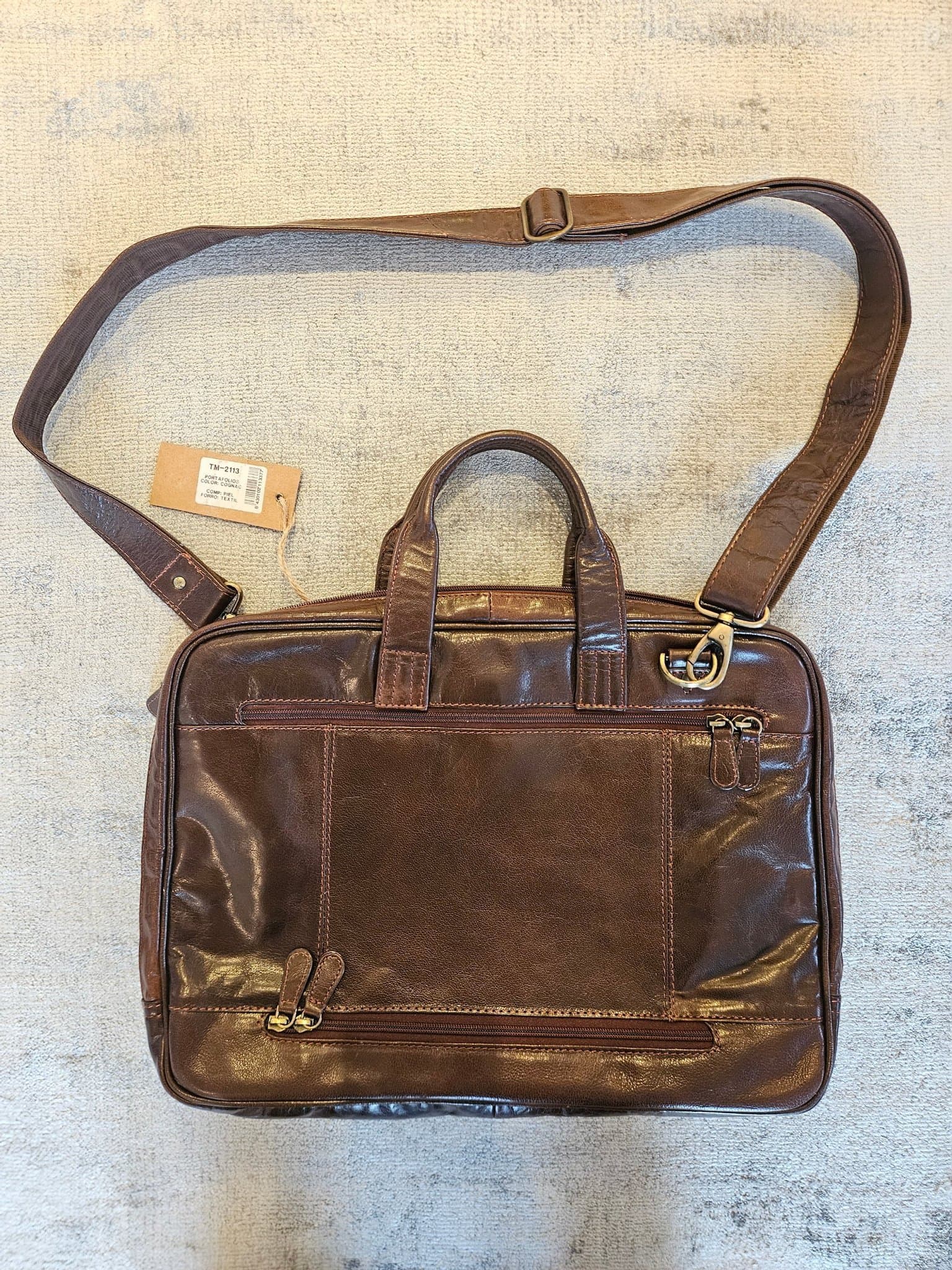 Datorväska/Portfölj i brunt läder
