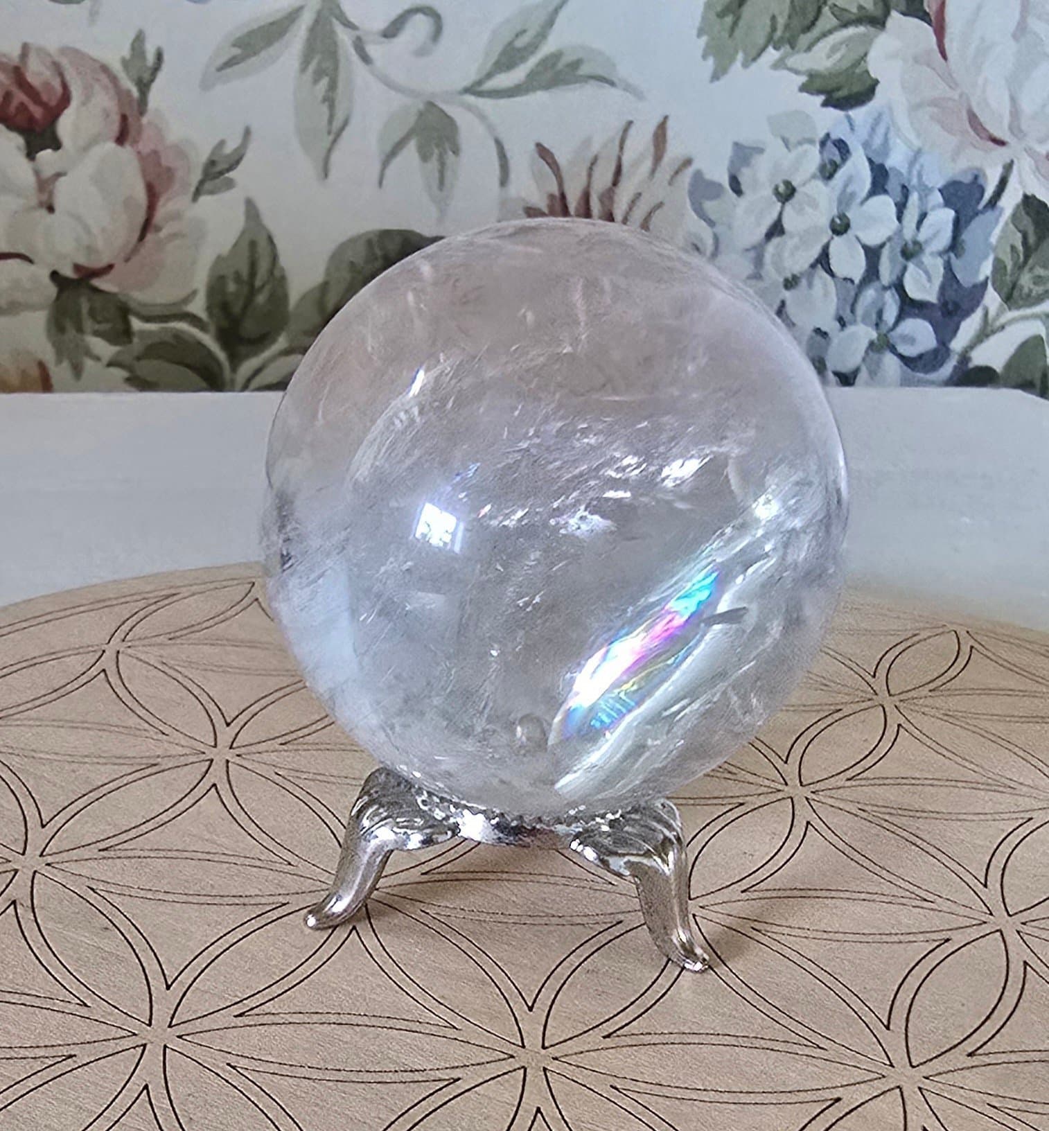 Bergkristall klot - Superkvalitet- Med regnbågar osv