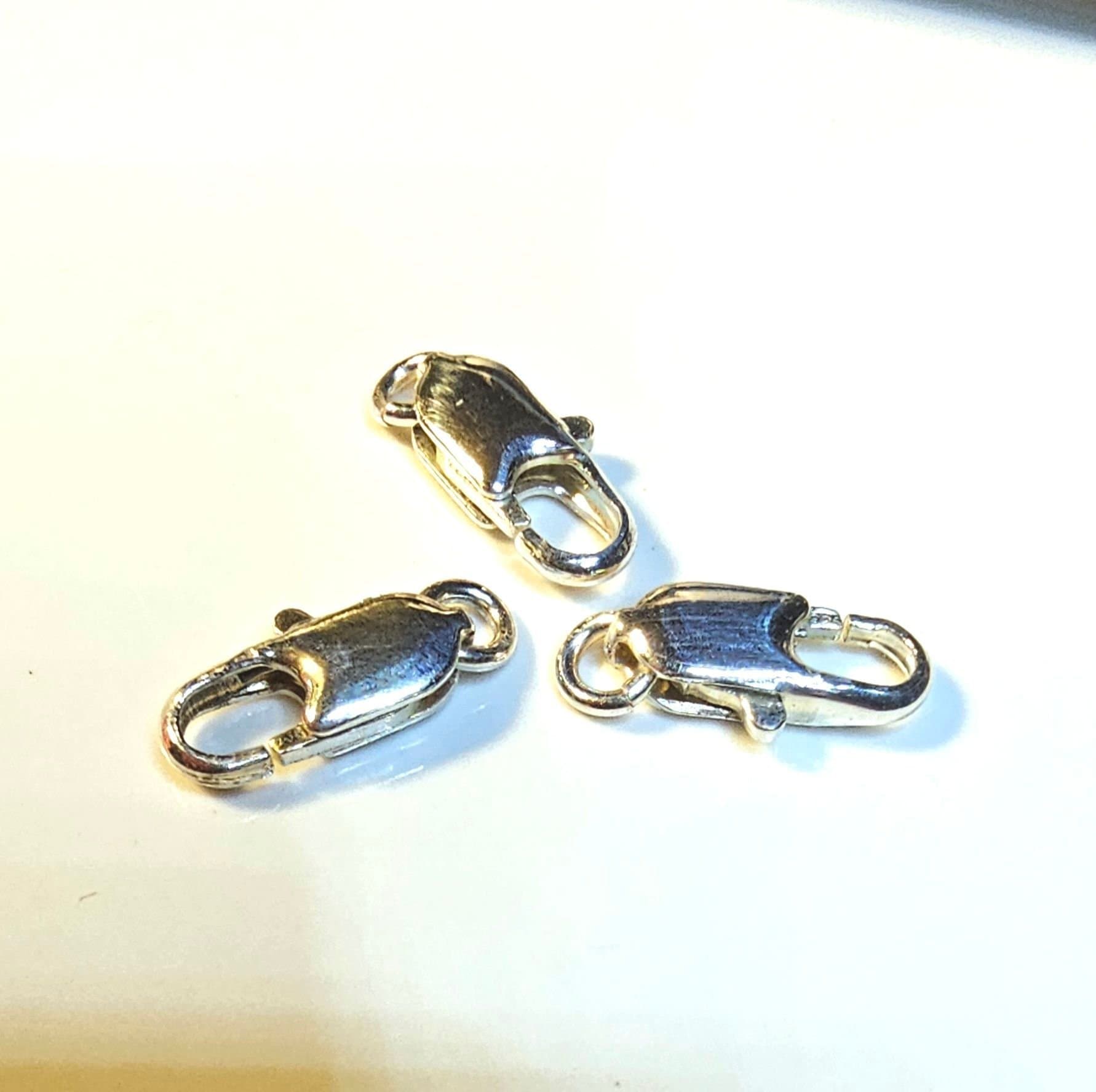 3 st silverlås, sterling silver 925, karbinlås