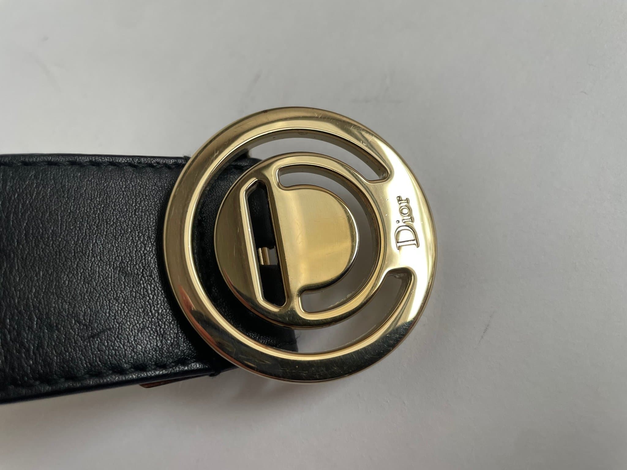 Christian Dior svart bälte, storlek 85