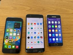 iPhone 8 OnePlus 5, Samsung Galaxy A3 (2016)
