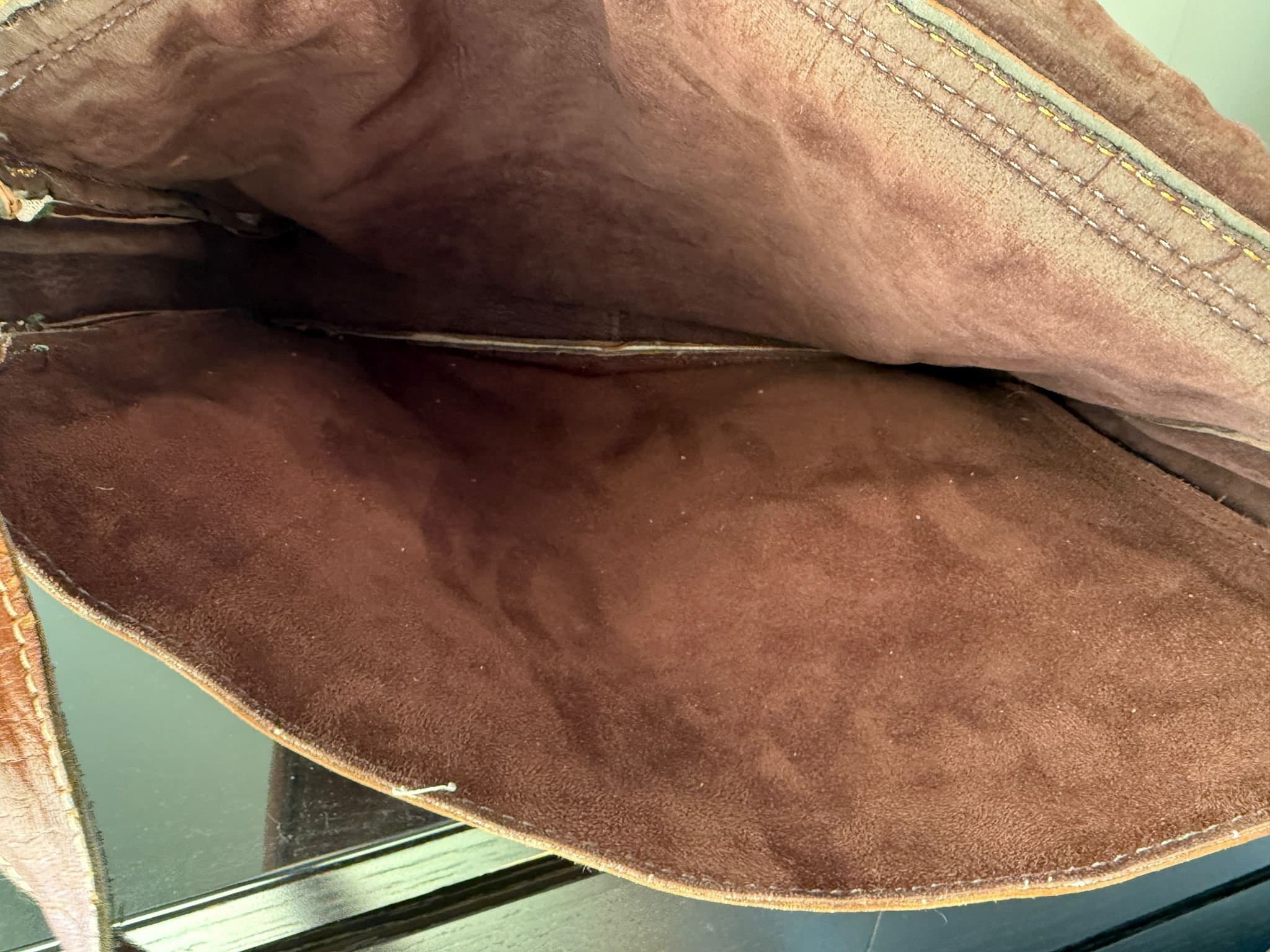 Portfölj skinnväska cognac läder messenger bag datorväska