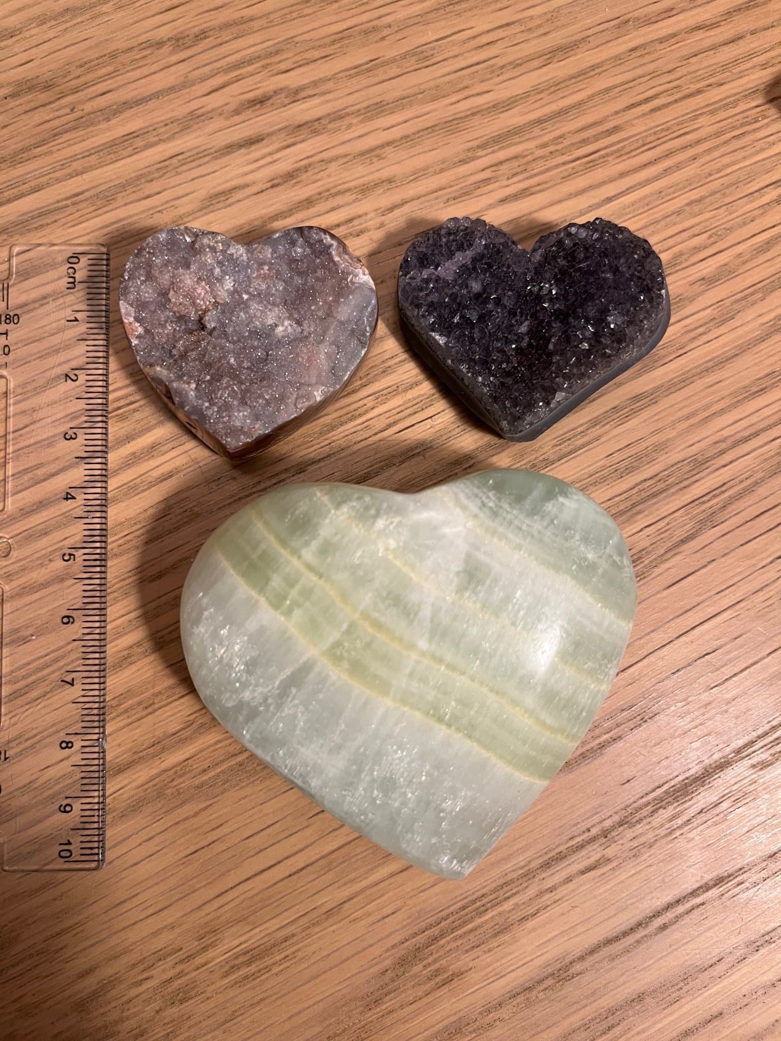 Kristaller i hjärtform