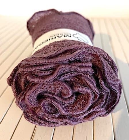 Ljunglila ullsjal med krullade kanter - 200*13 cm - Mariedals Design