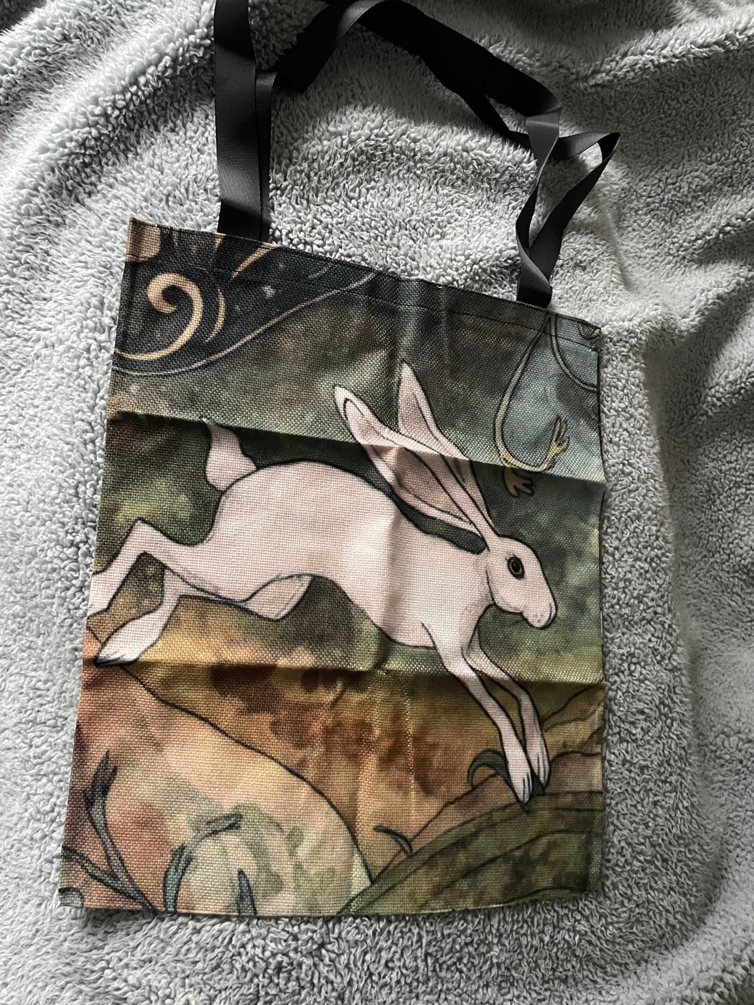 NYTT Tote bag tygkasse kanin hare