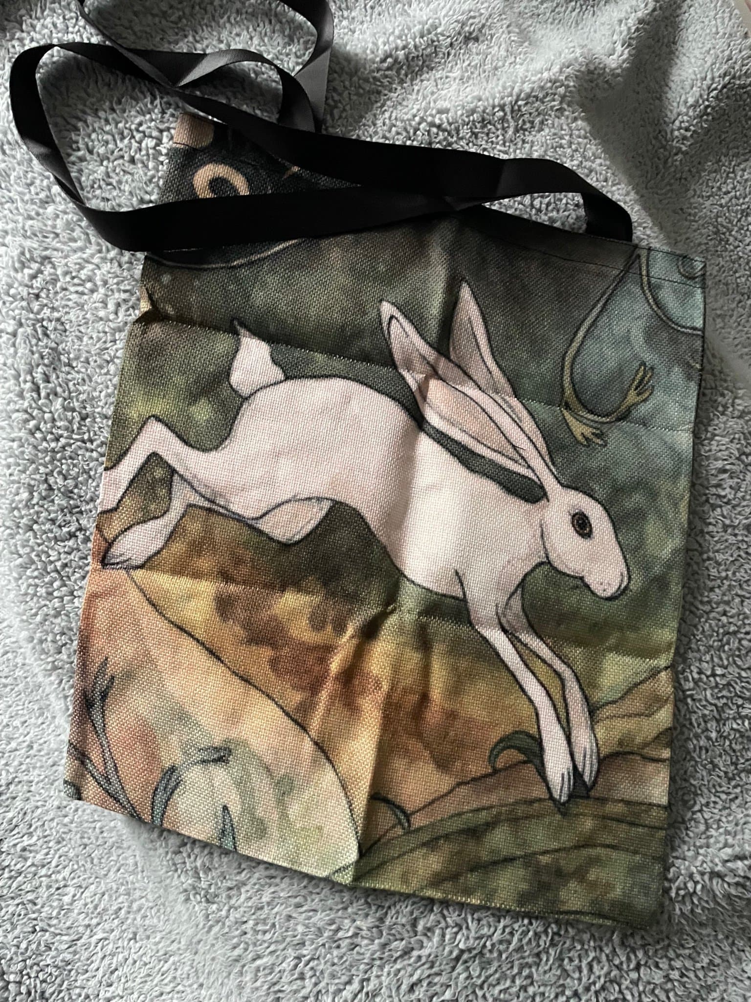 NYTT Tote bag tygkasse kanin hare