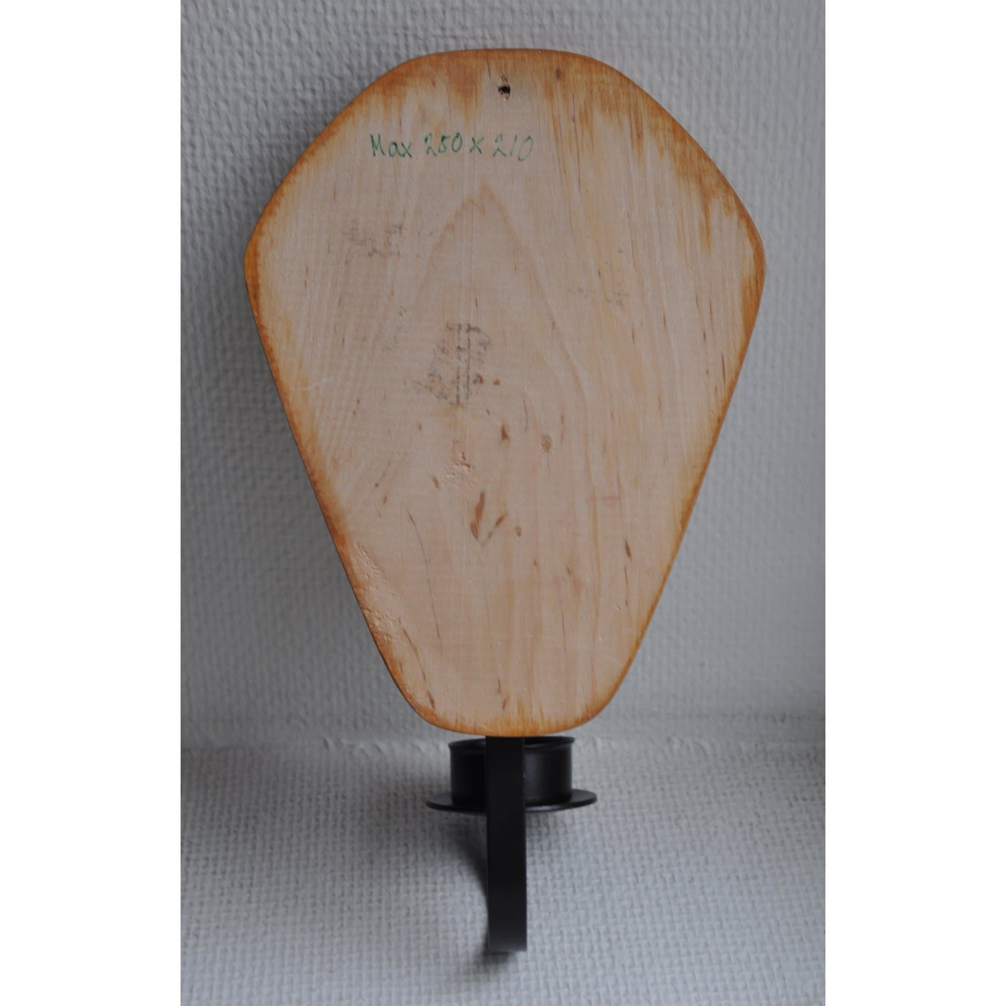 UNIK VÄGGLJUSSTAKE – Snidat Trä & Smide – Profil i Relief – Retro