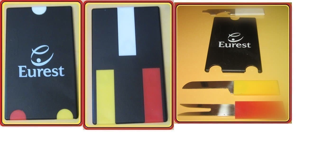 Mini CAMPING BESTICK + FLASKÖPPNARE + skruvmejsel 9CM X 5.4CM X 0.4CM