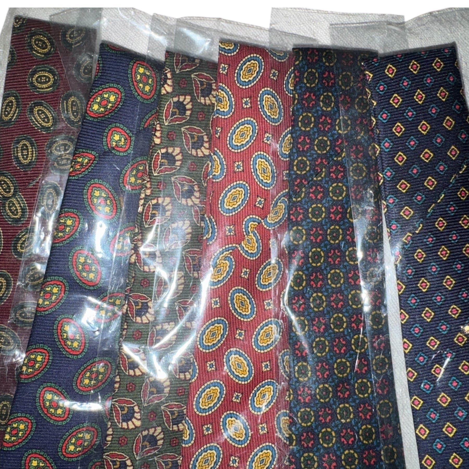 1980-90s | Burberrys | NOS | 5 silk tie set | made in England | 140 x 9cm