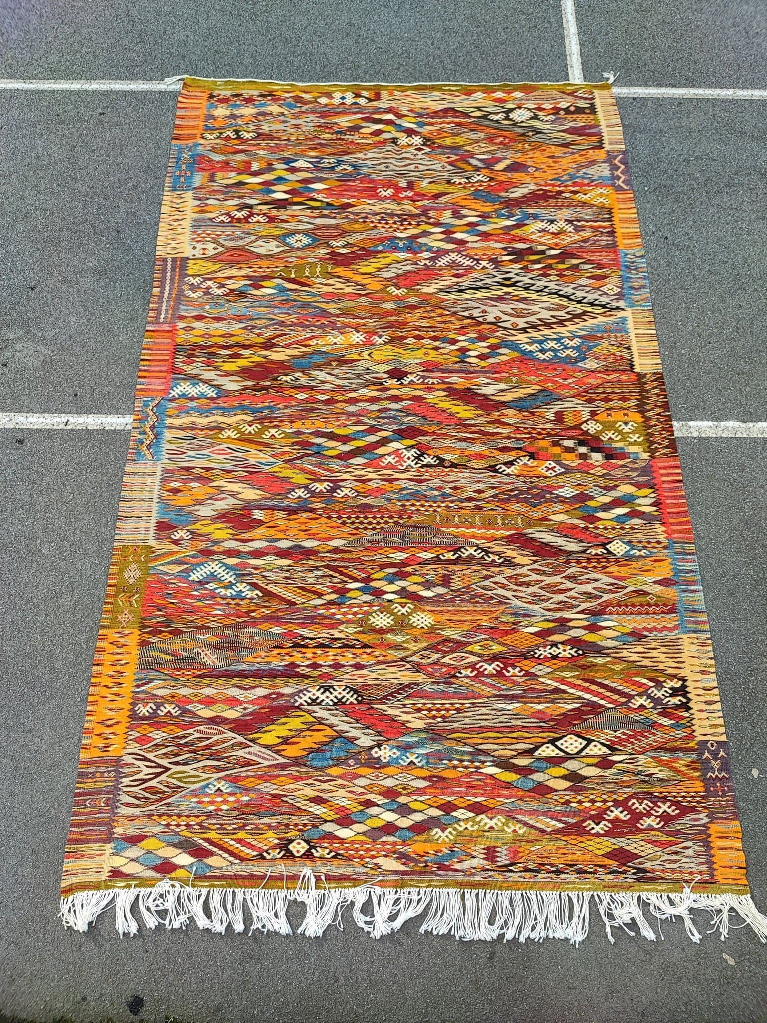 Ny one of a kind äkta Marockansk Berber ekologisk ull matta 160×260