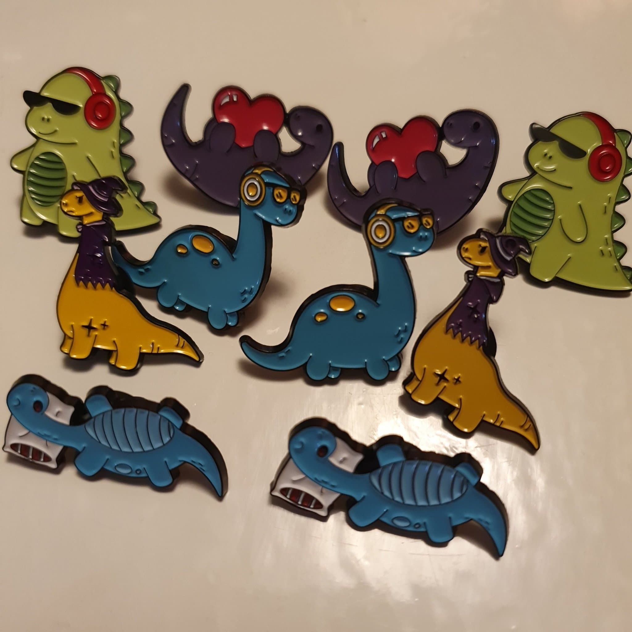 10st Dinosaurie Pins