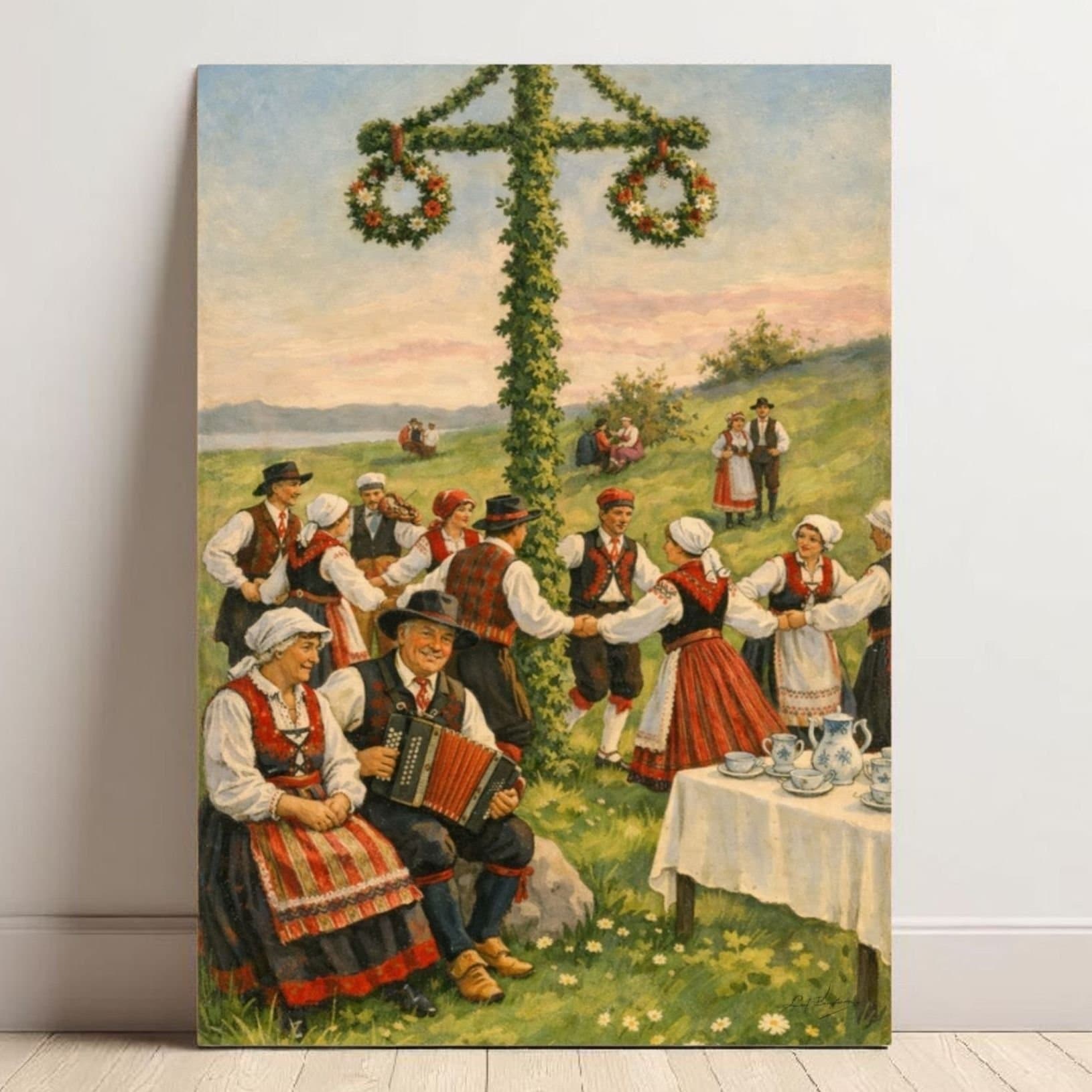 Hård tavla - "Midsommarafton i Dalarna"