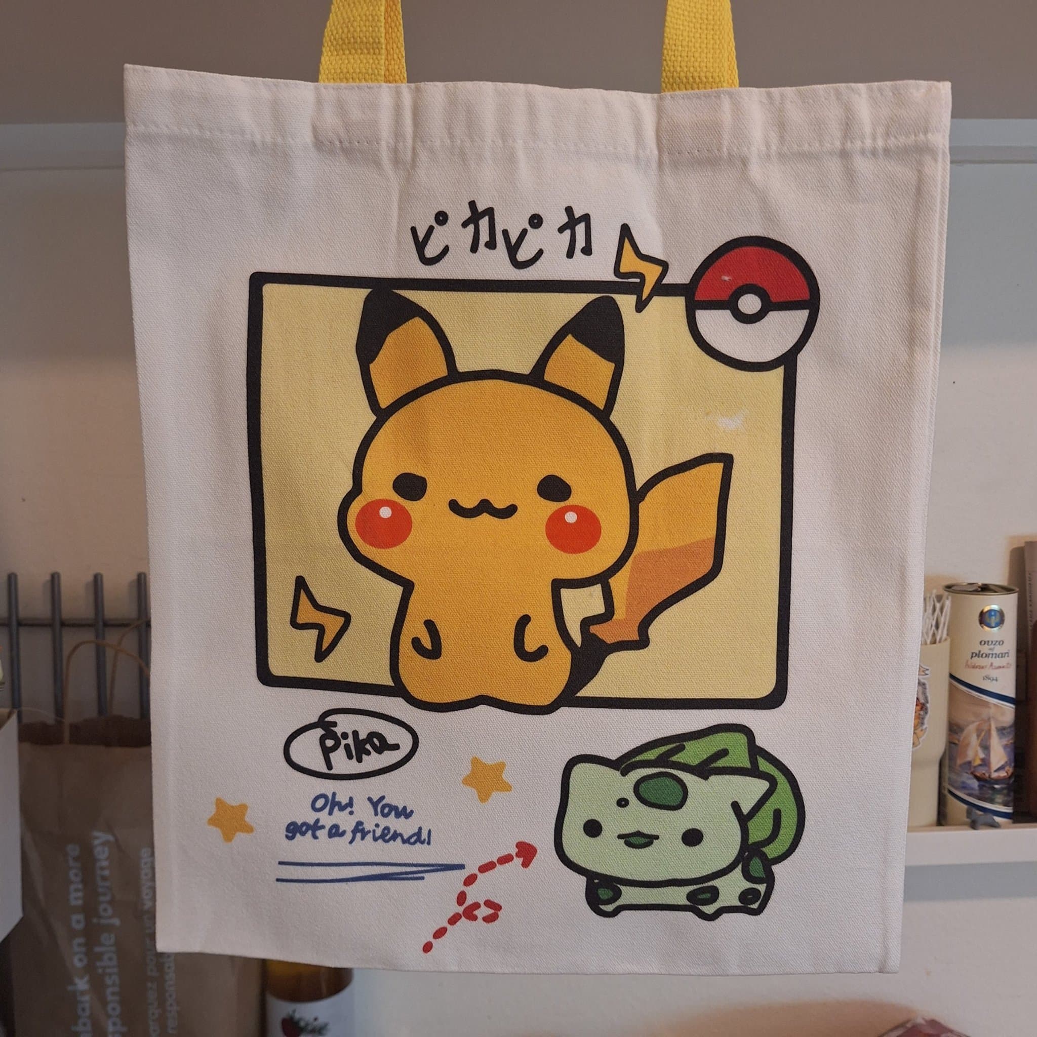 Pokemon - Pikachu Bulbasaur - Tygpåse Tygväska