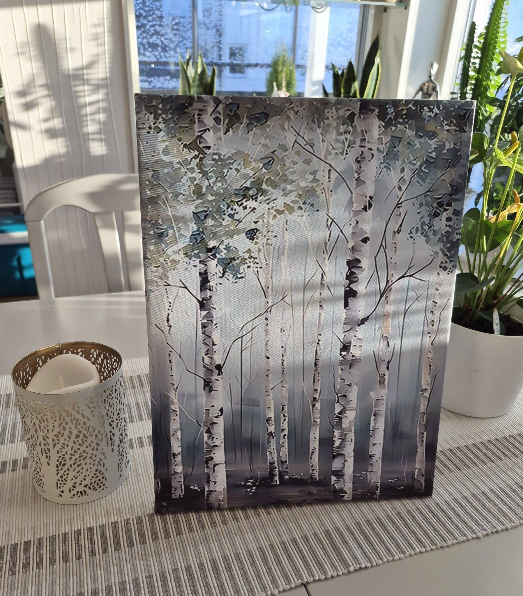 Björkskog i fint ljus - Tavla