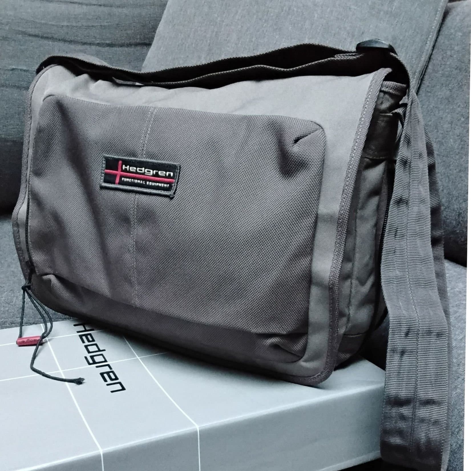 Hedgren Messenger Bag Grey – Laptop/Work Bag – Lightweight & Functional –