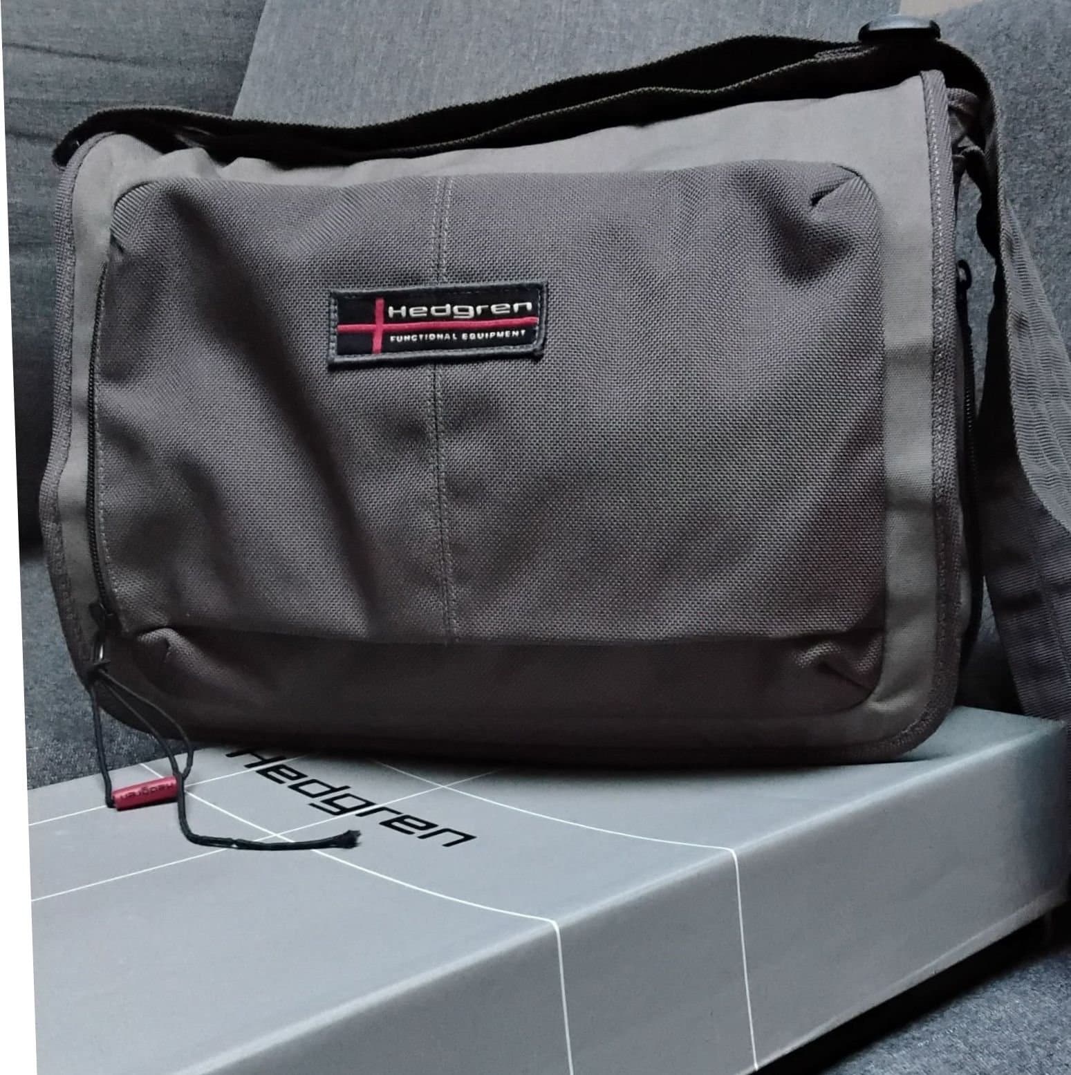 Hedgren Messenger Bag Grey – Laptop/Work Bag – Lightweight & Functional –