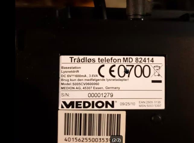 Medion Trådlös Telefon MD 82414